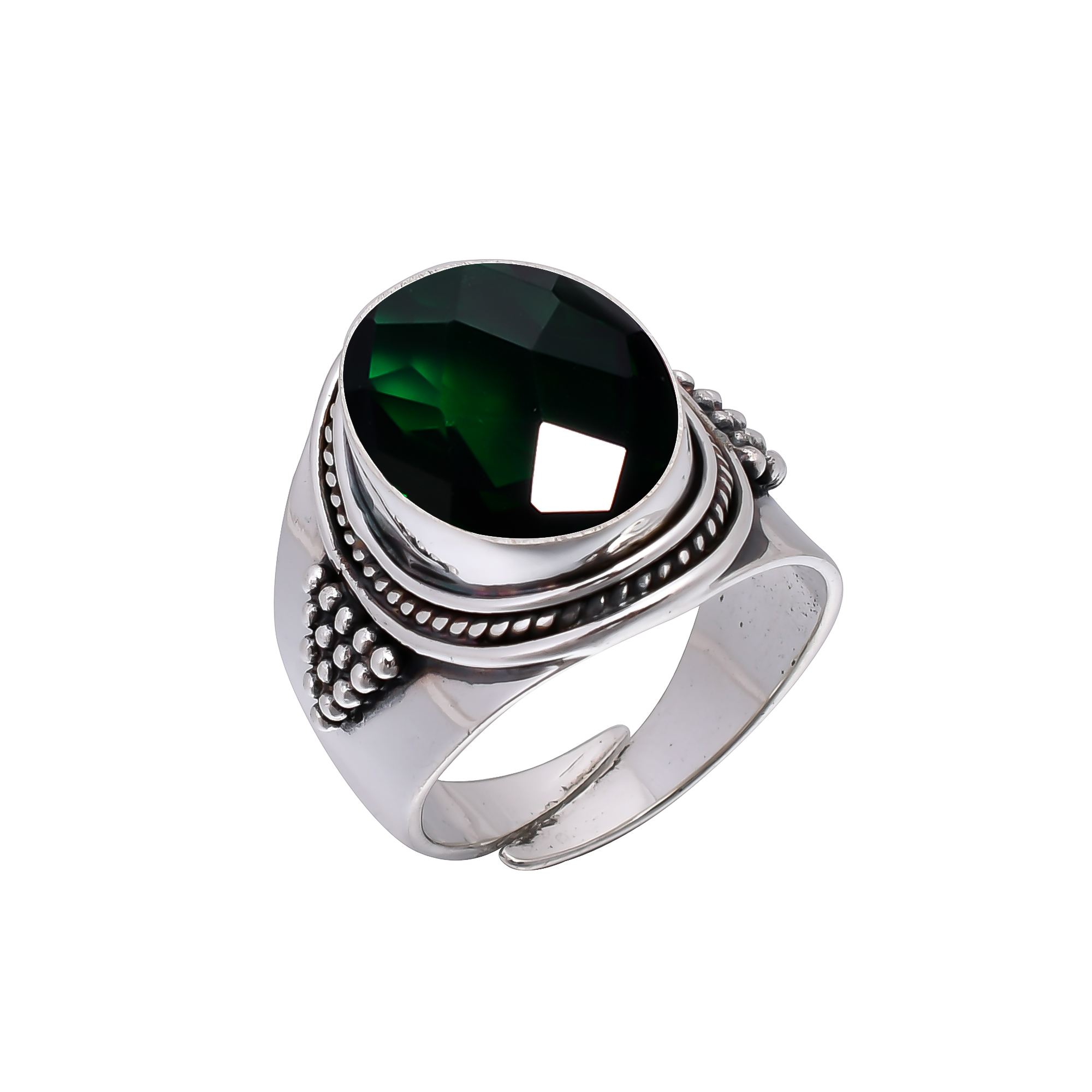 Chrome Diopside - Simulated 925 Sterling Silver Ring