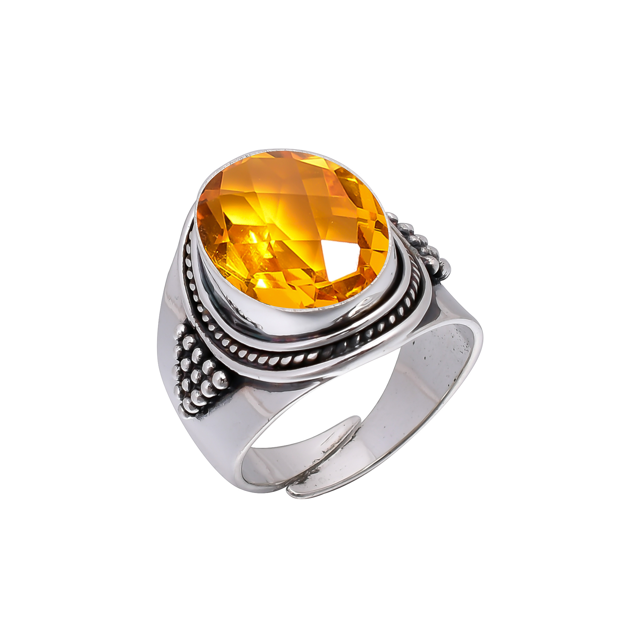 Citrine - Simulated 925 Sterling Silver Ring