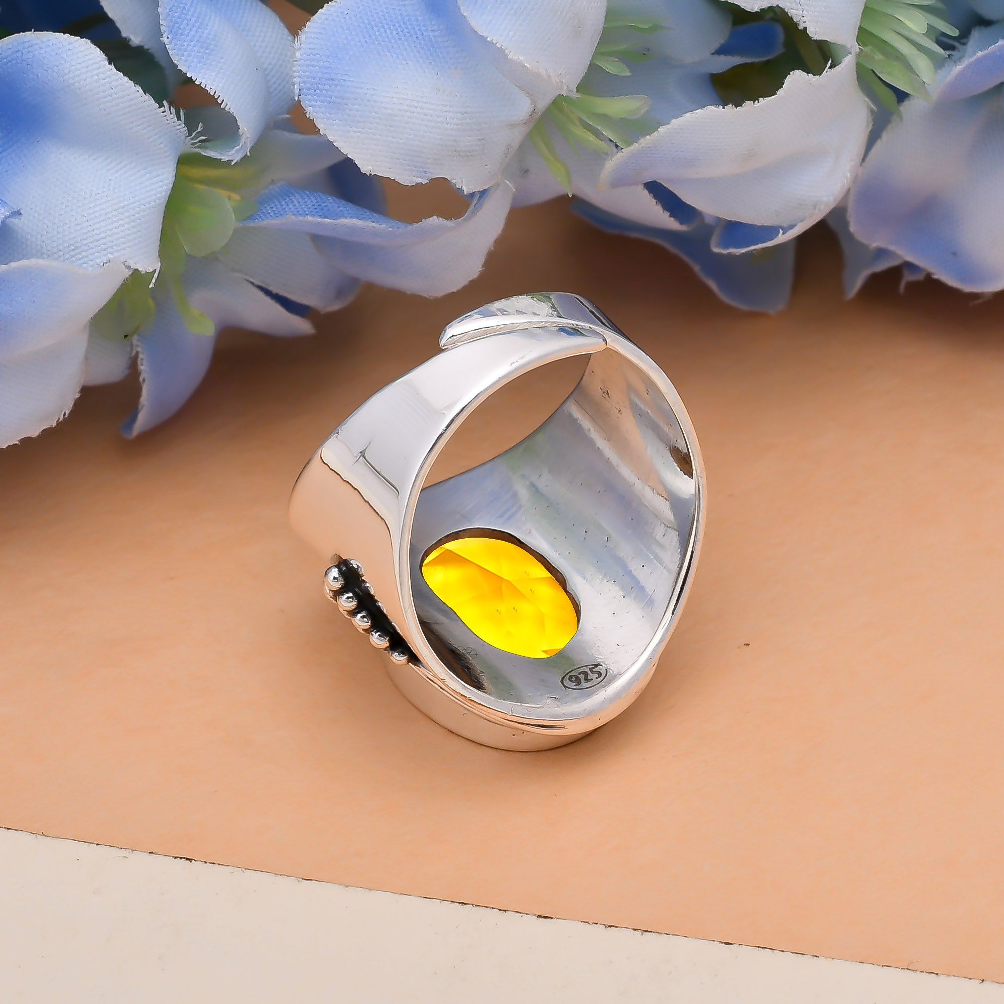 Citrine - Simulated 925 Sterling Silver Ring