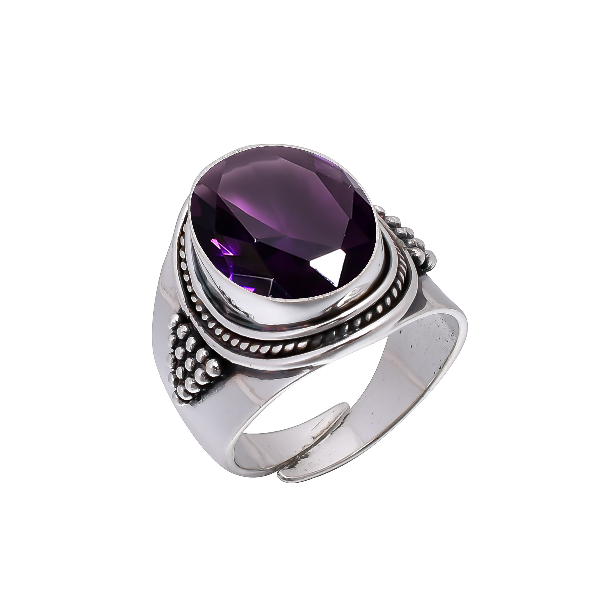 Purple Amethyst - Simulated 925 Sterling Silver Ring
