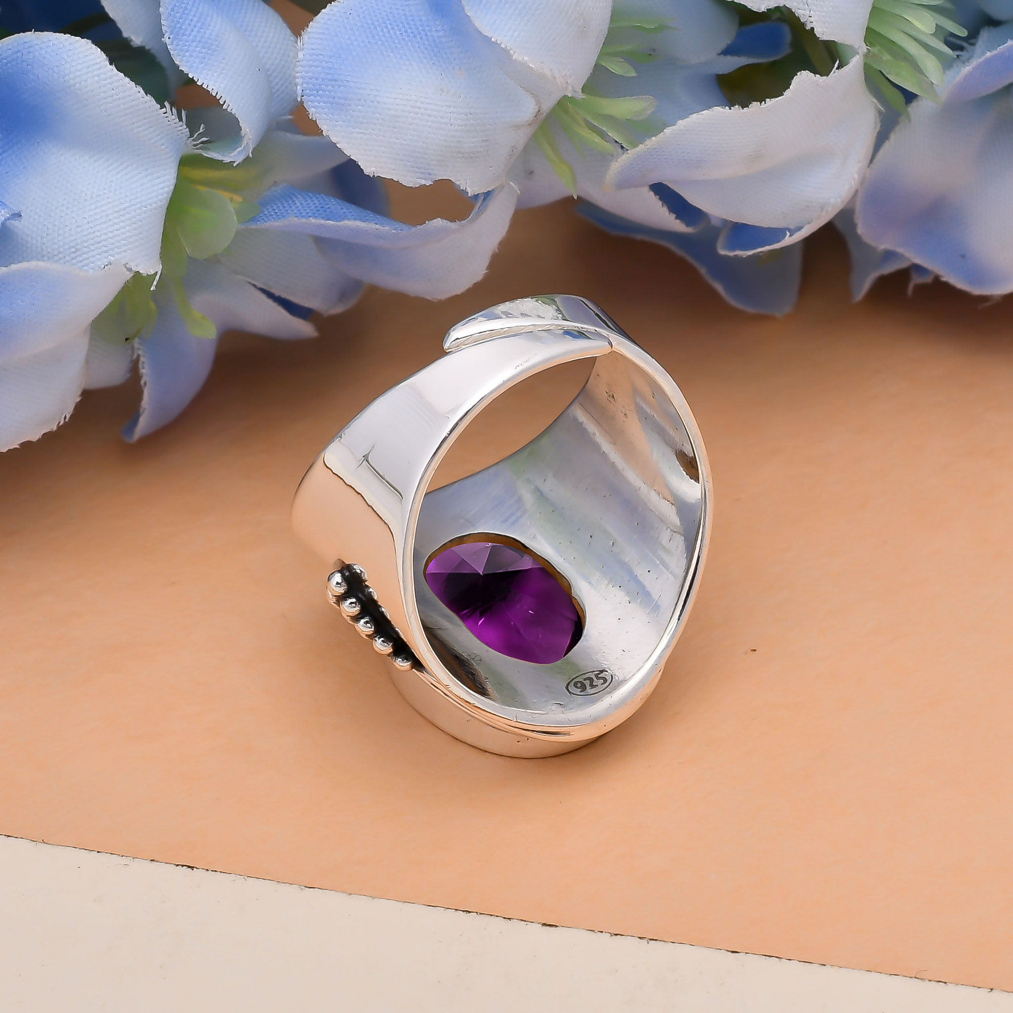 Purple Amethyst - Simulated 925 Sterling Silver Ring