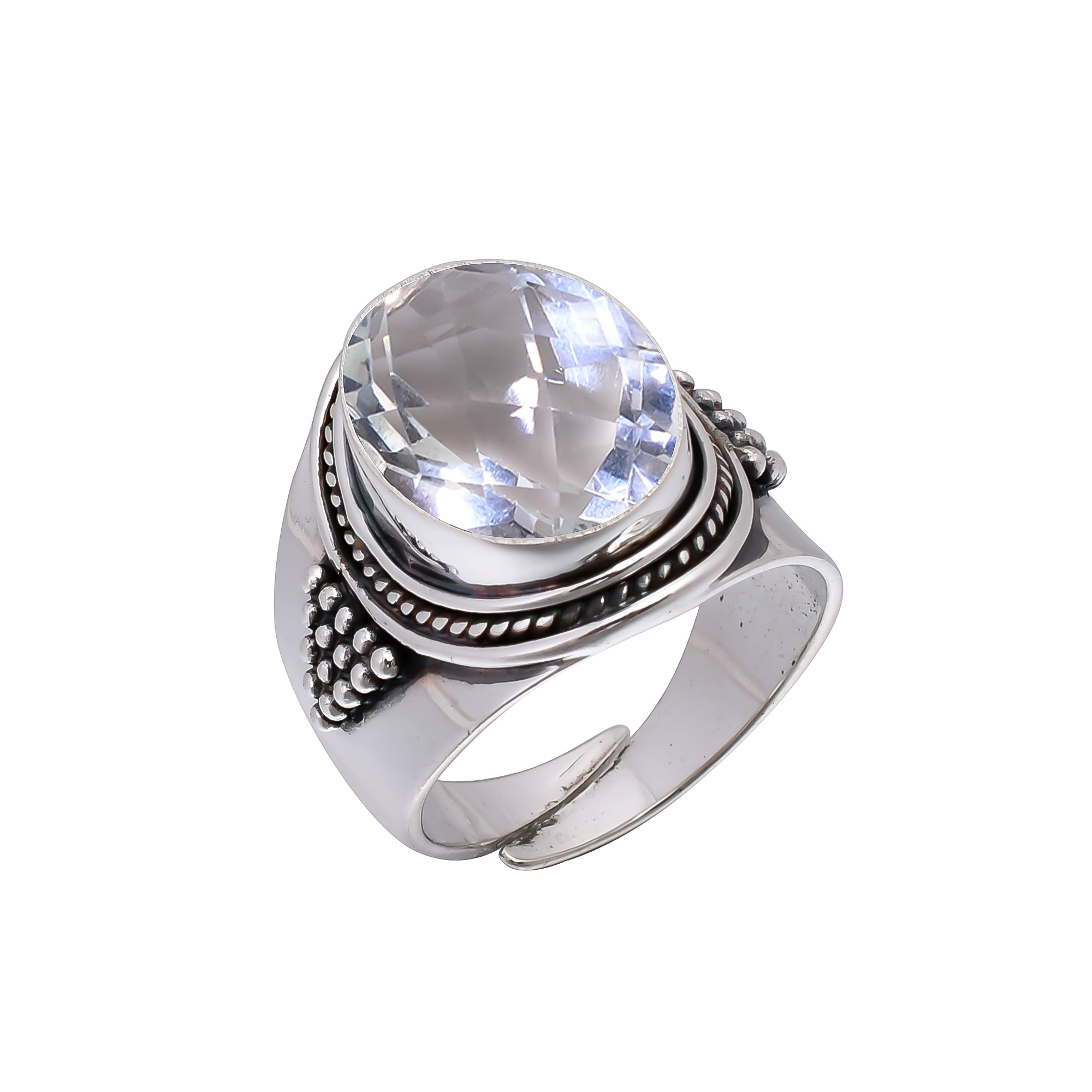 White Topaz - Simulated 925 Sterling Silver Ring