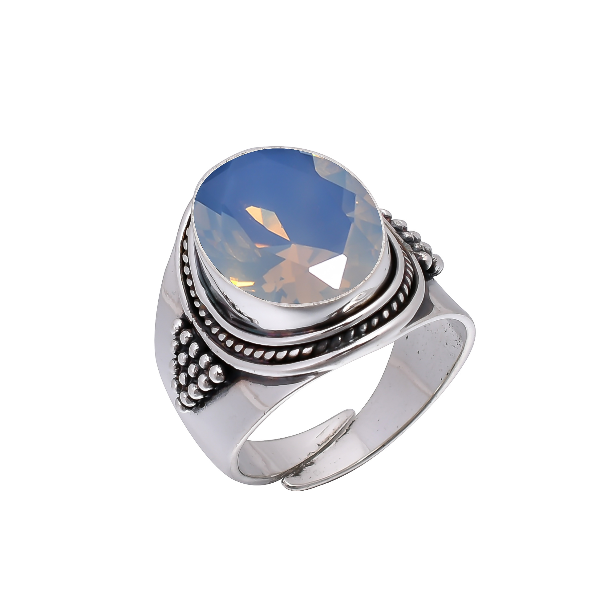 Milky Opal - Simulated 925 Sterling Silver Ring