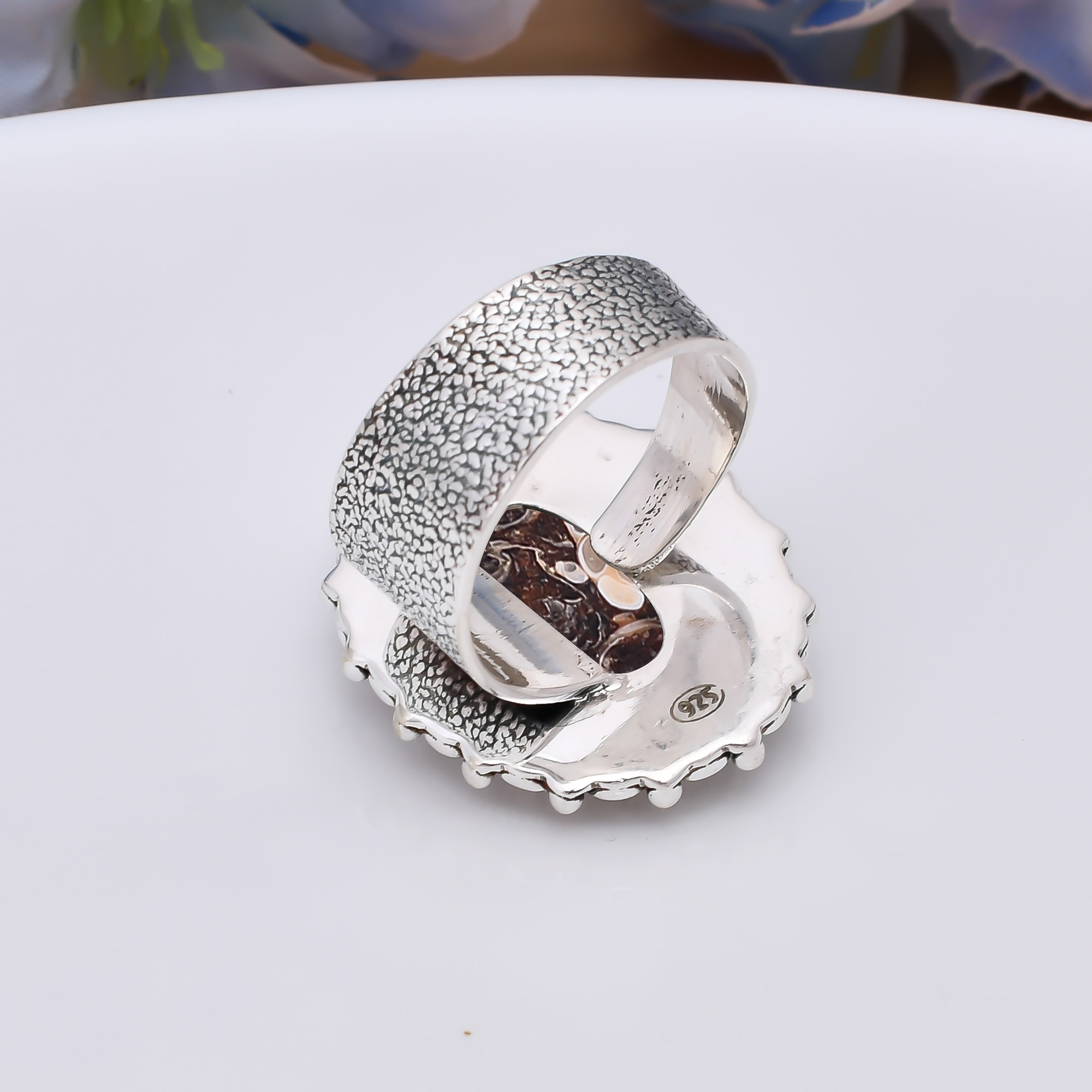Turritella Agate - Wyoming 925 Sterling Silver Ring