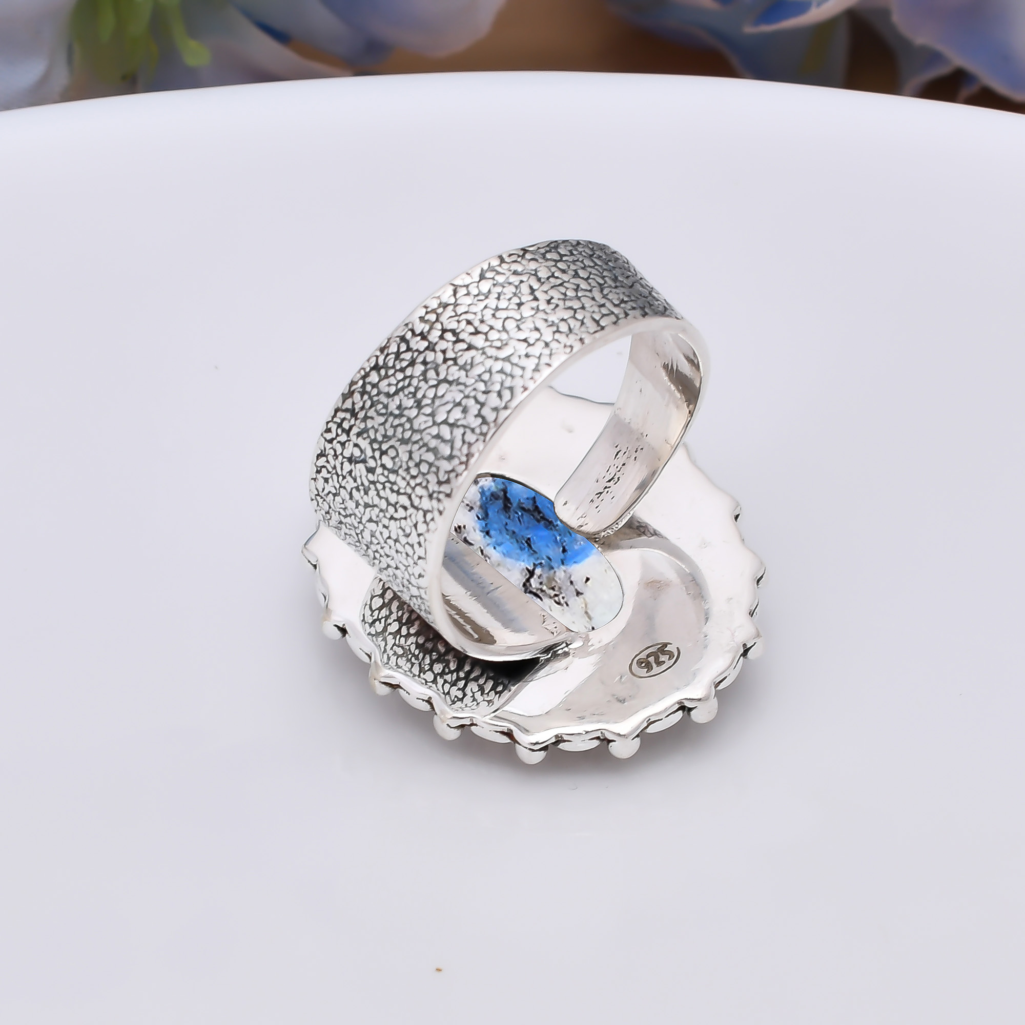 K2 Blue Azurite - Pakistan 925 Sterling Silver Ring