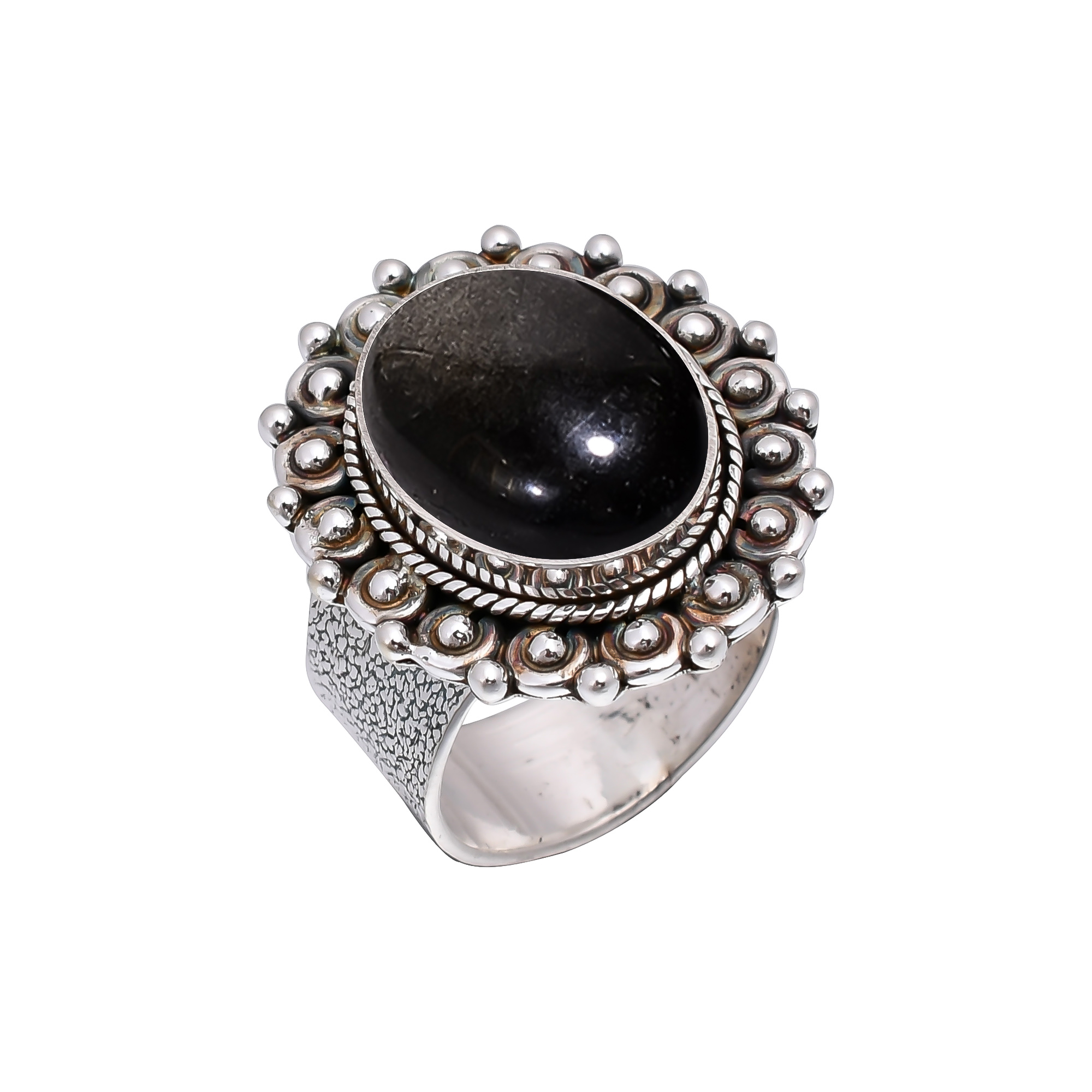 Golden Sheen Obsidian - Mexico 925 Sterling Silver Ring