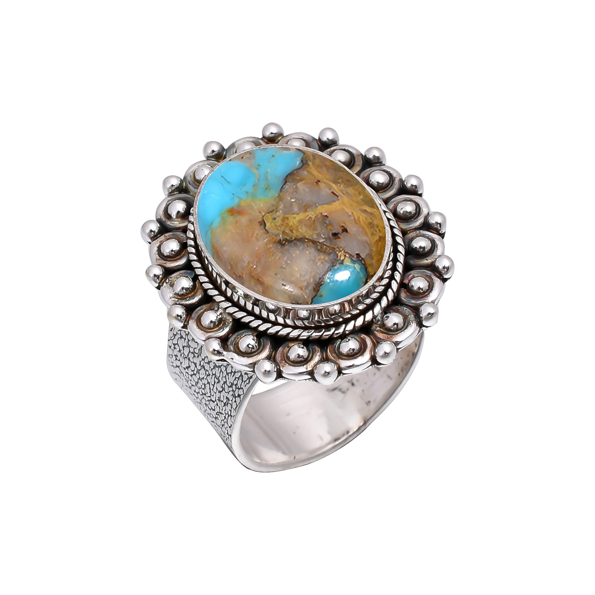 Copper Turquoise - Pilot Mountain 925 Sterling Silver Ring