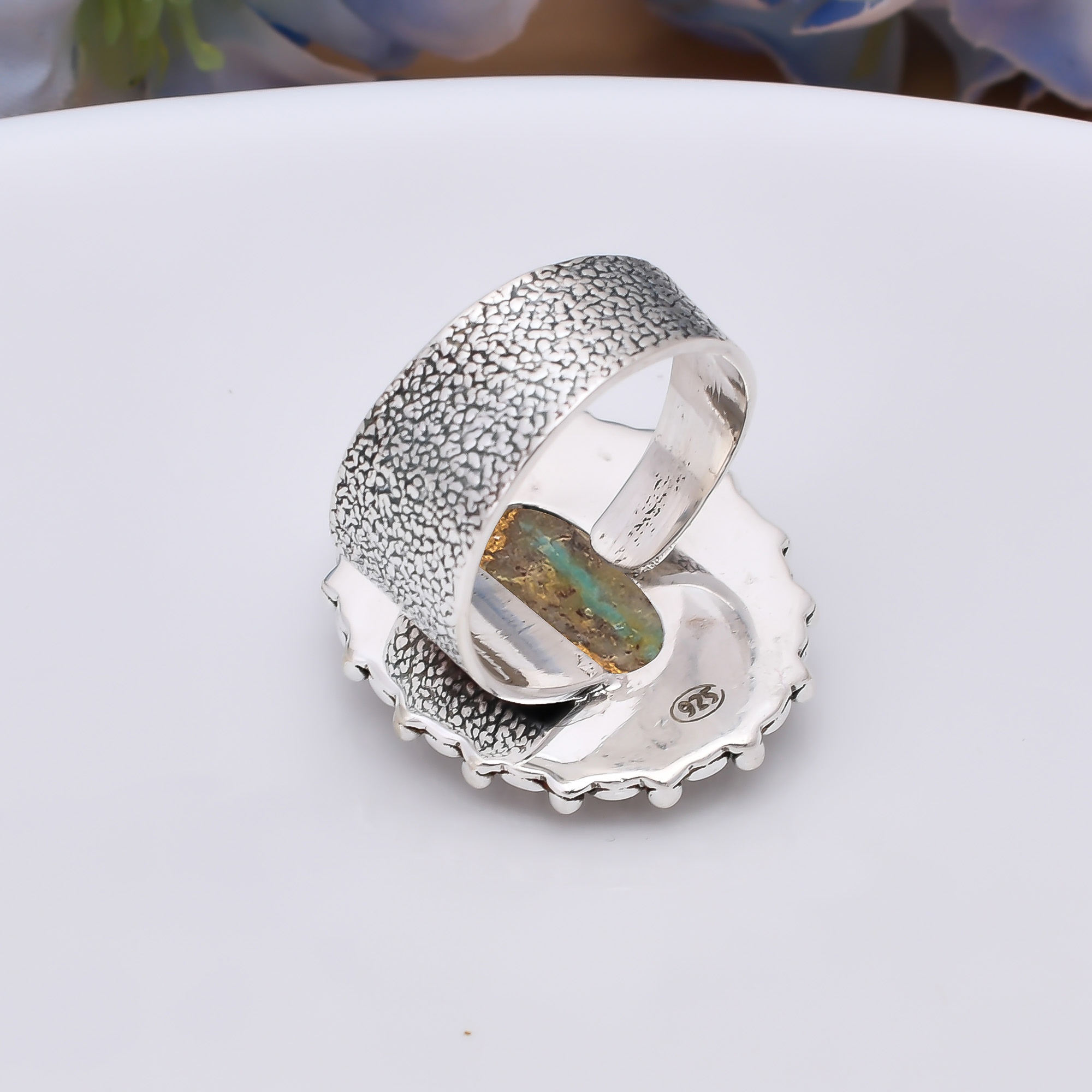 Copper Turquoise - Pilot Mountain 925 Sterling Silver Ring