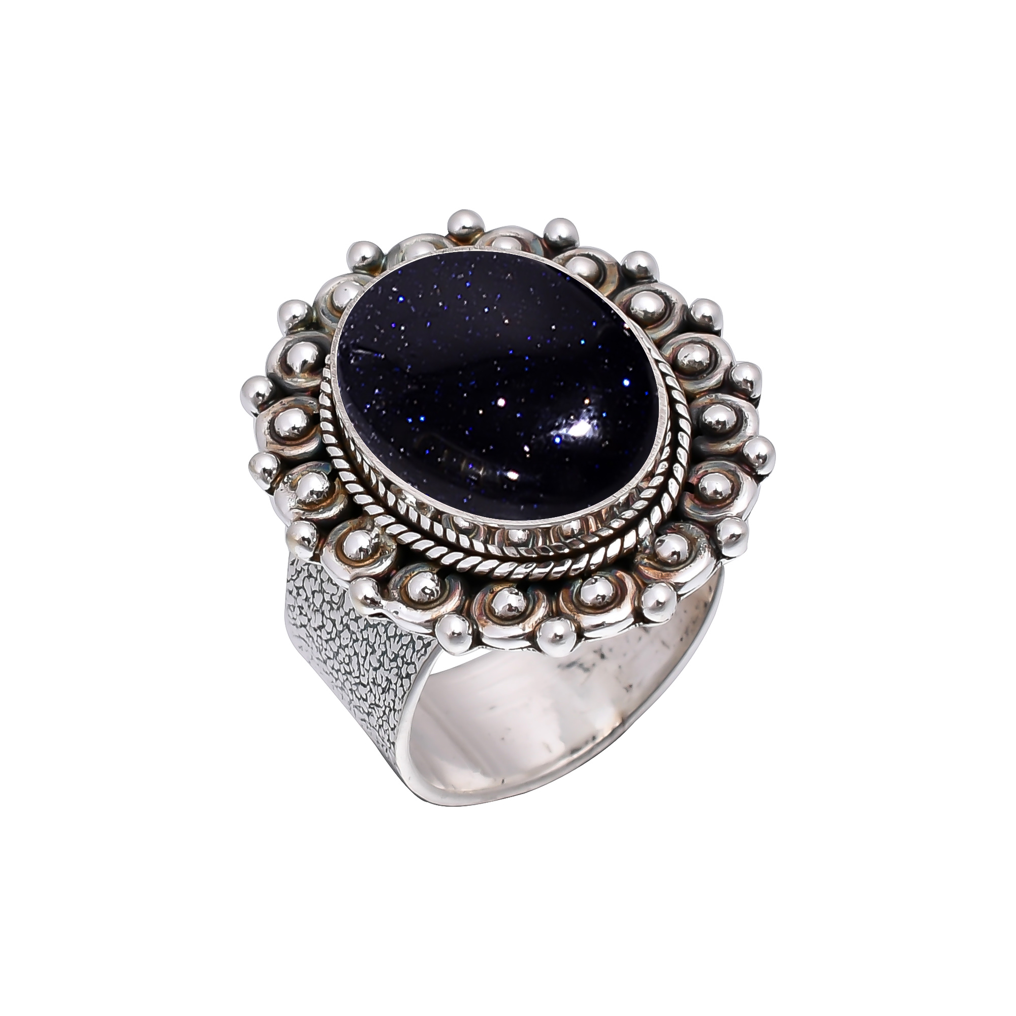 Blue Sunstone - Simulated 925 Sterling Silver Ring