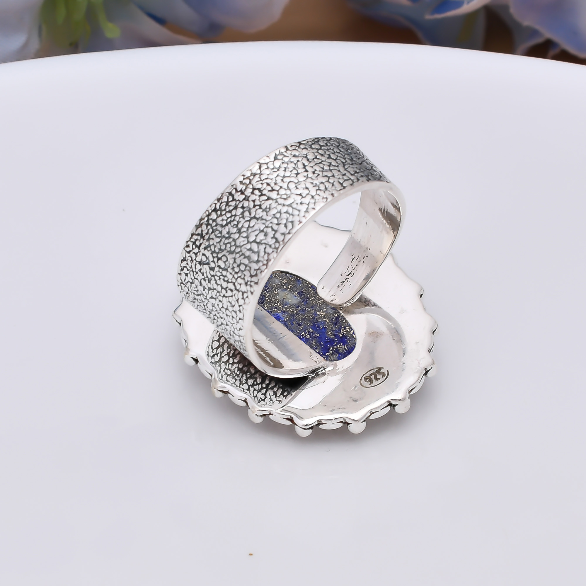 Natural Lapis Lazuli - Afghanistan 925 Sterling Silver Ring