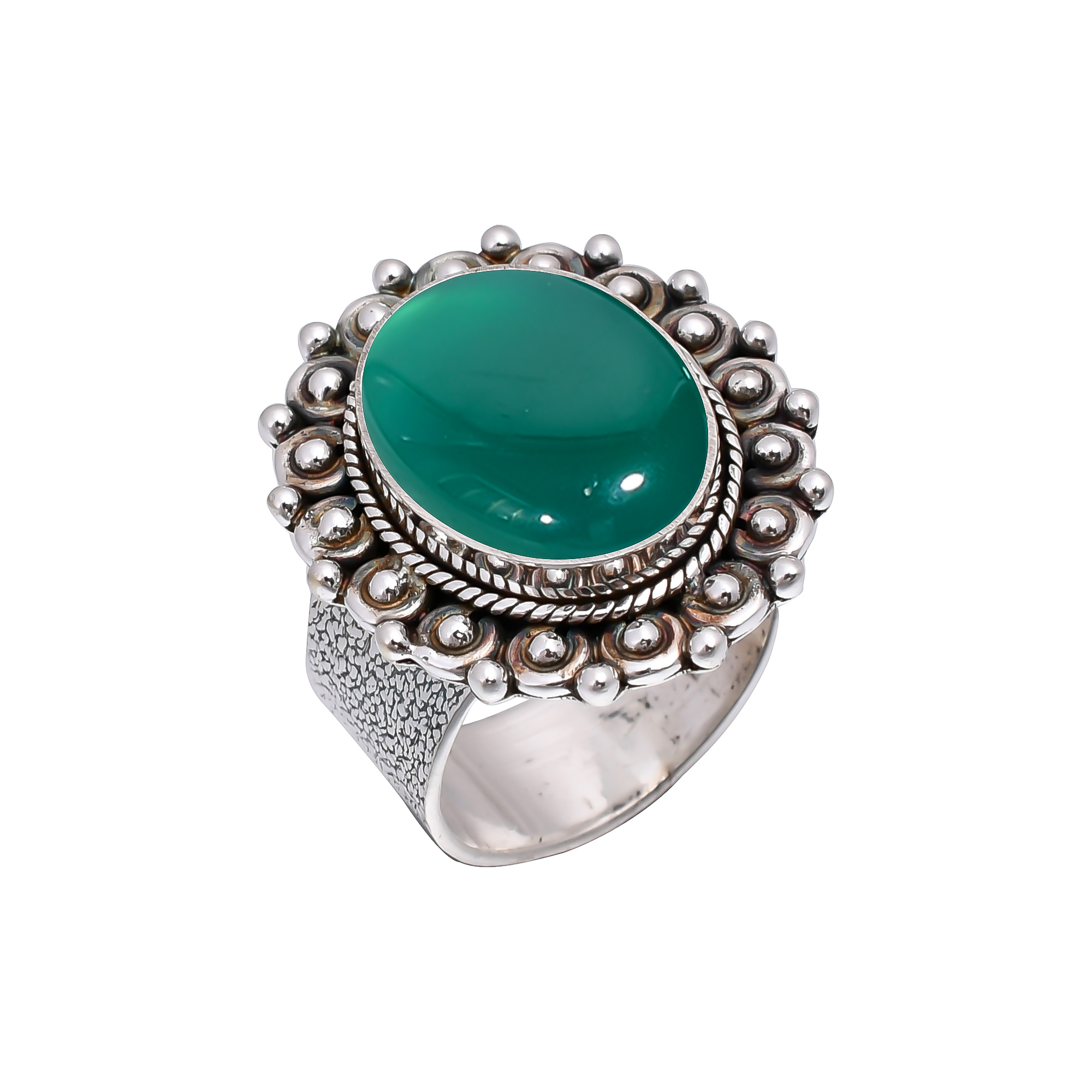 Green Onyx 925 Sterling Silver Ring