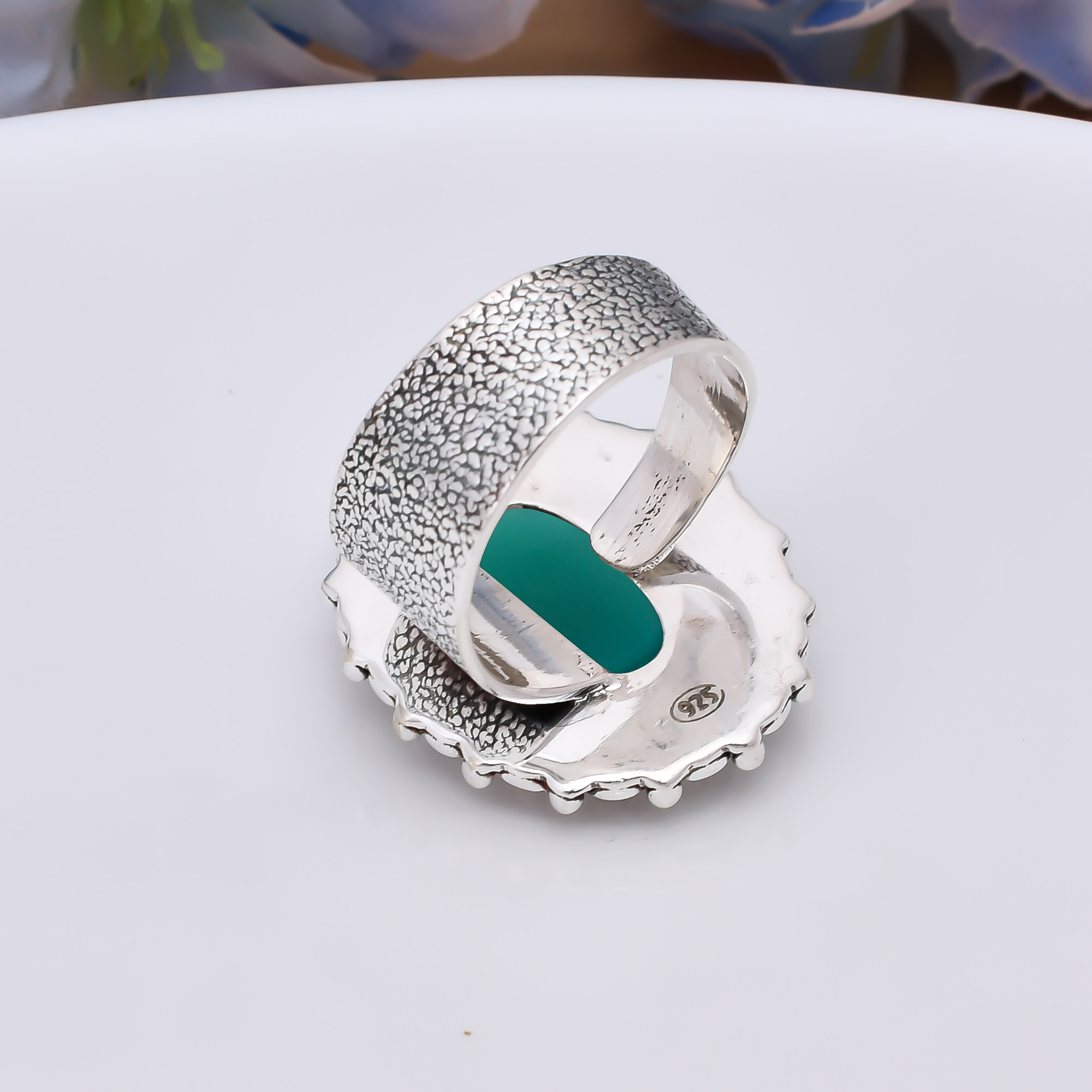 Green Onyx 925 Sterling Silver Ring