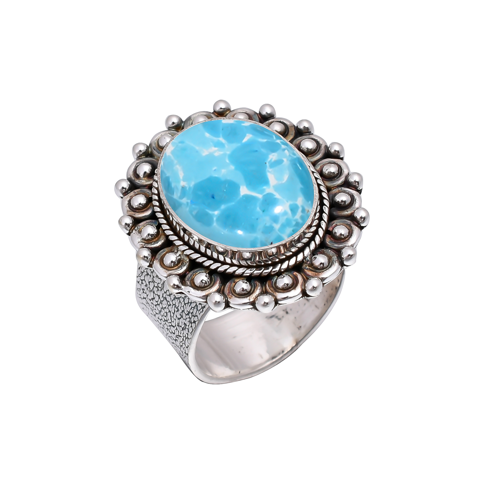 Larimar - Simulated 925 Sterling Silver Ring