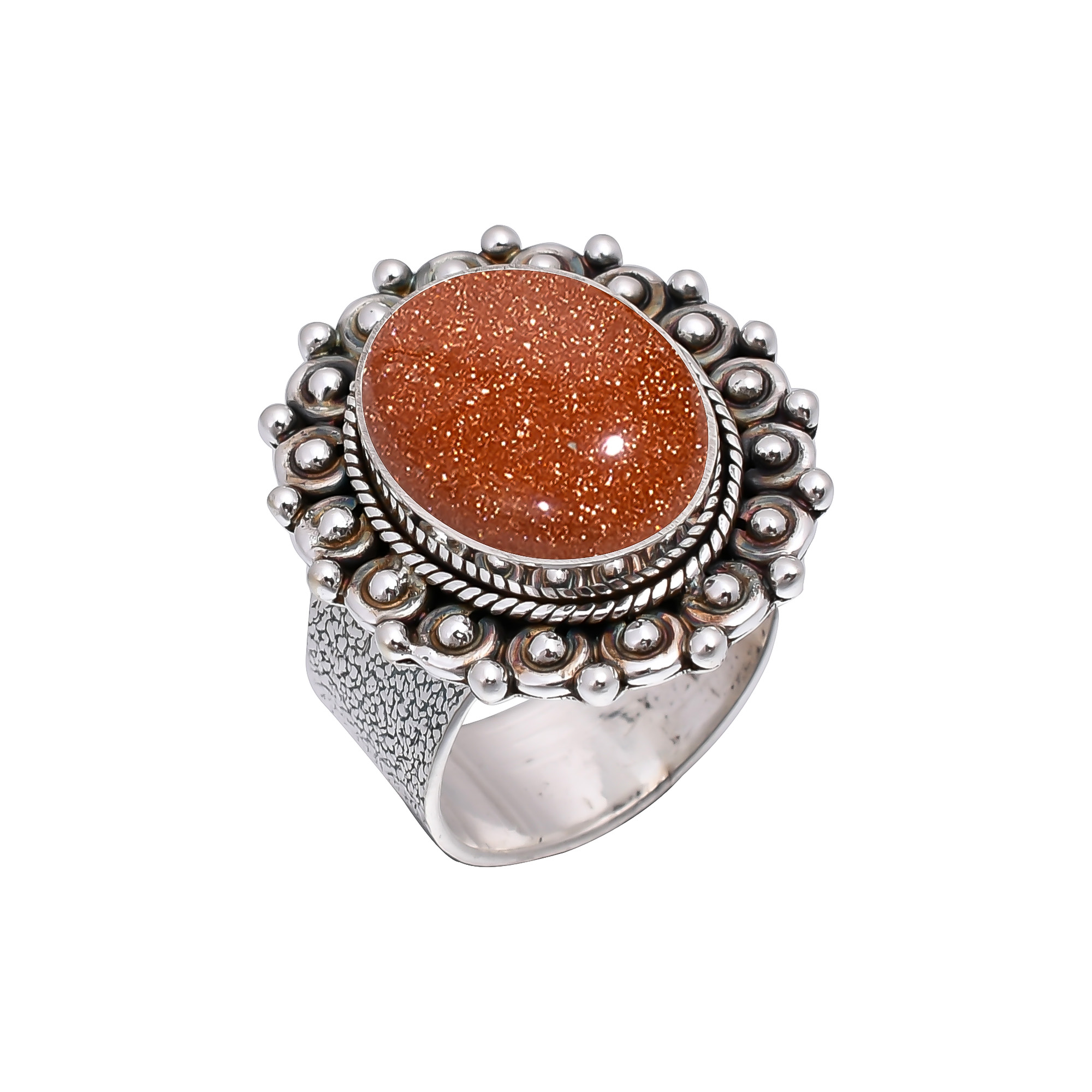 Golden Sunstone - Simulated 925 Sterling Silver Ring