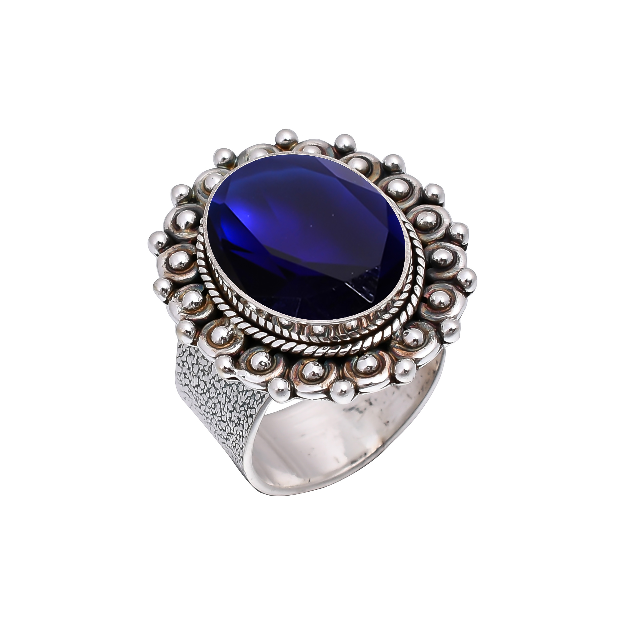 Blue Sapphire - Simulated 925 Sterling Silver Ring