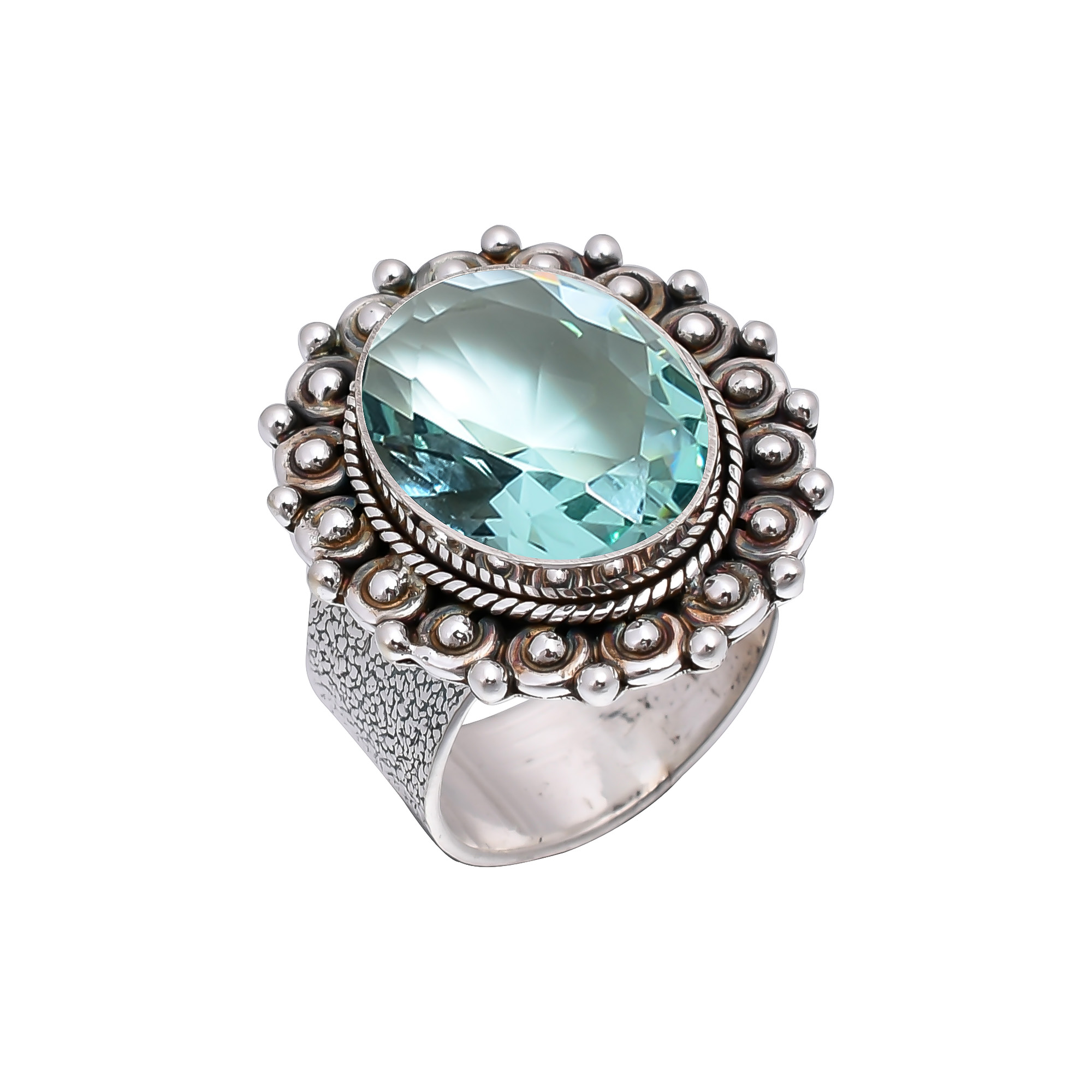 Apatite - Simulated 925 Sterling Silver Ring