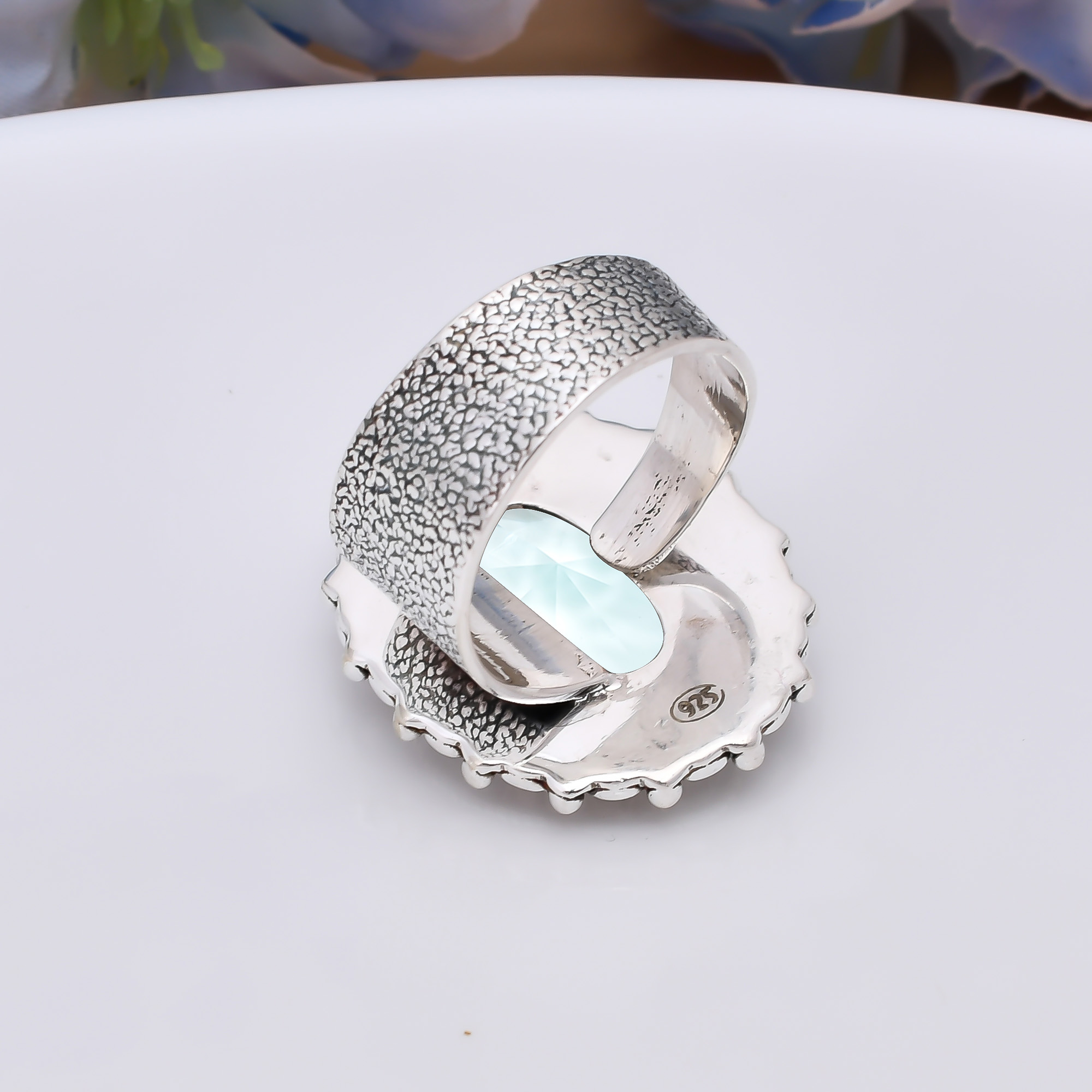 Apatite - Simulated 925 Sterling Silver Ring