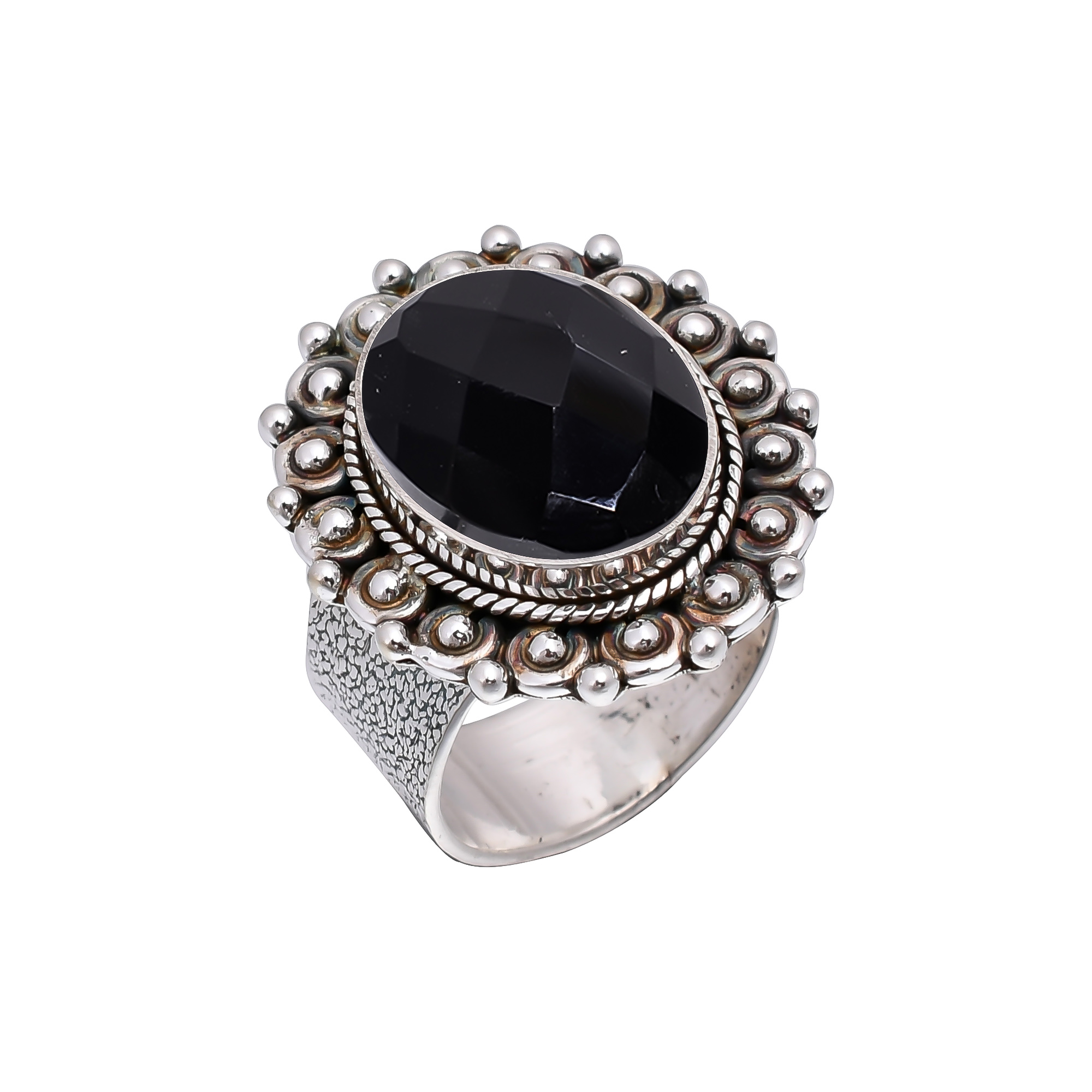 Black Onyx - Simulated 925 Sterling Silver Ring