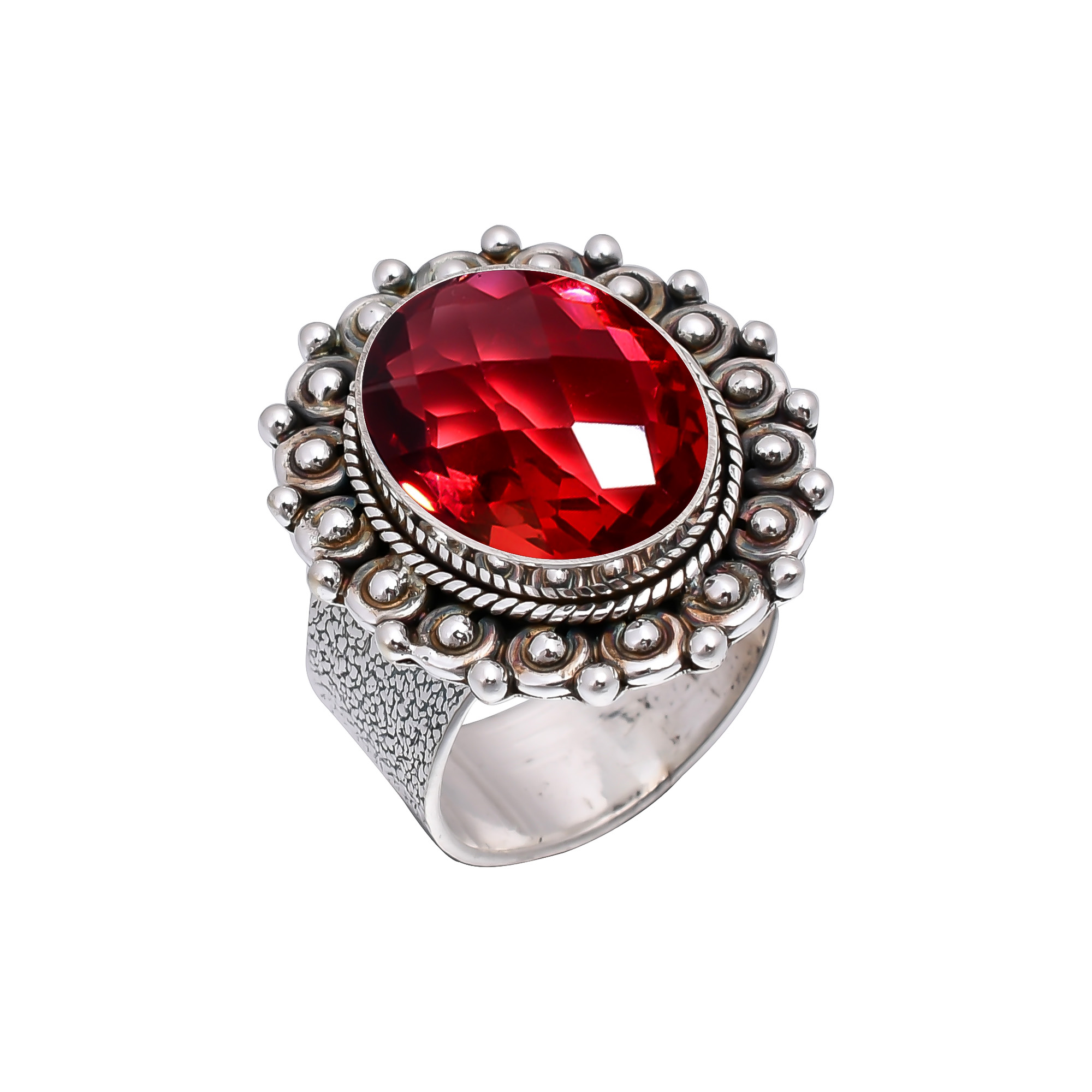 Pink Rubellite Tourmaline - Simulated 925 Sterling Silver Ring