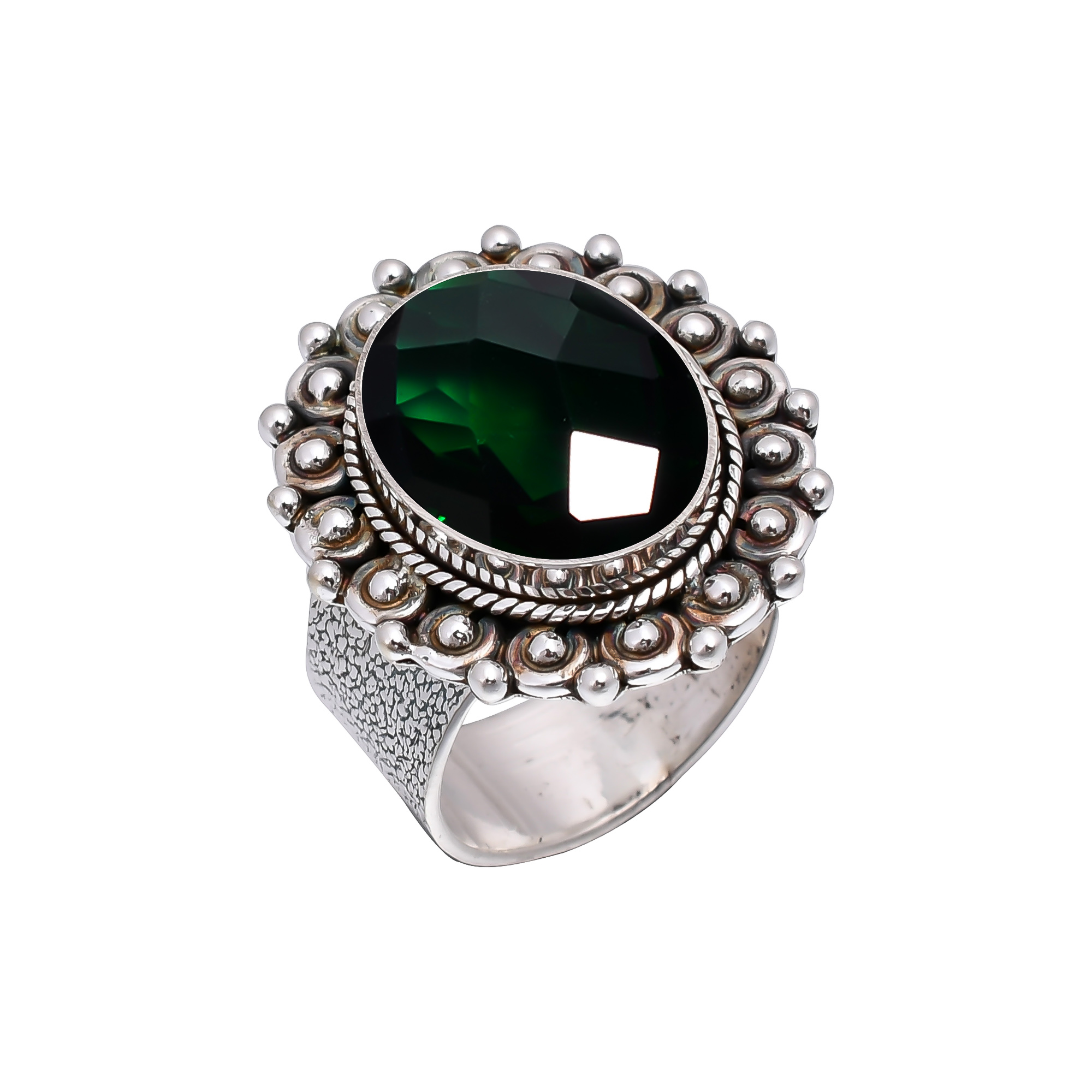 Chrome Diopside - Simulated 925 Sterling Silver Ring