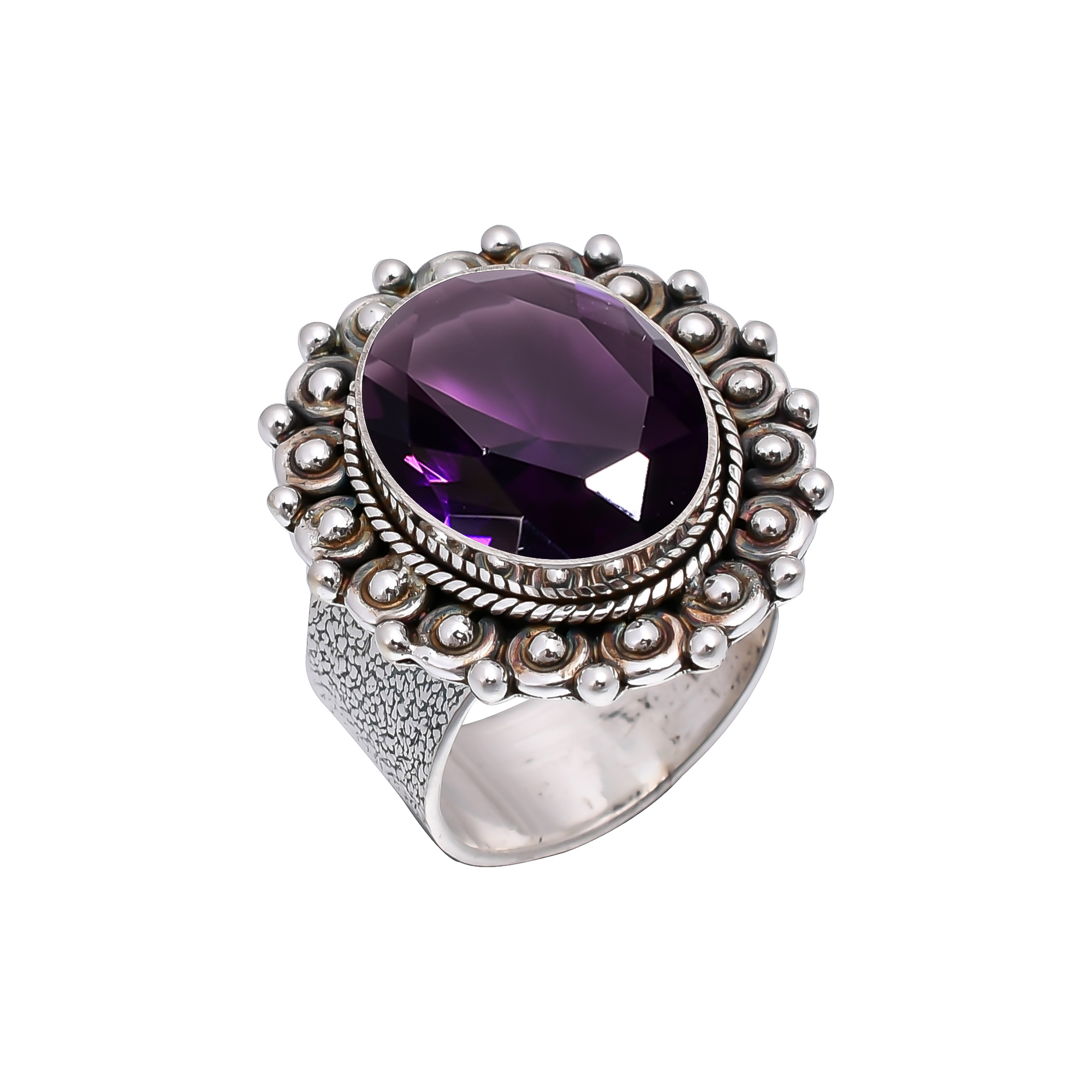 Purple Amethyst - Simulated 925 Sterling Silver Ring