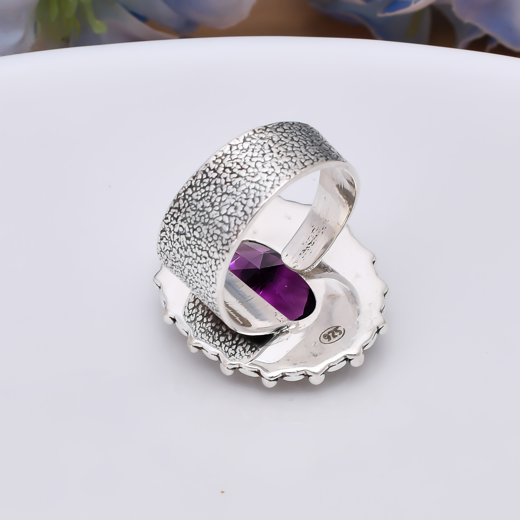 Purple Amethyst - Simulated 925 Sterling Silver Ring