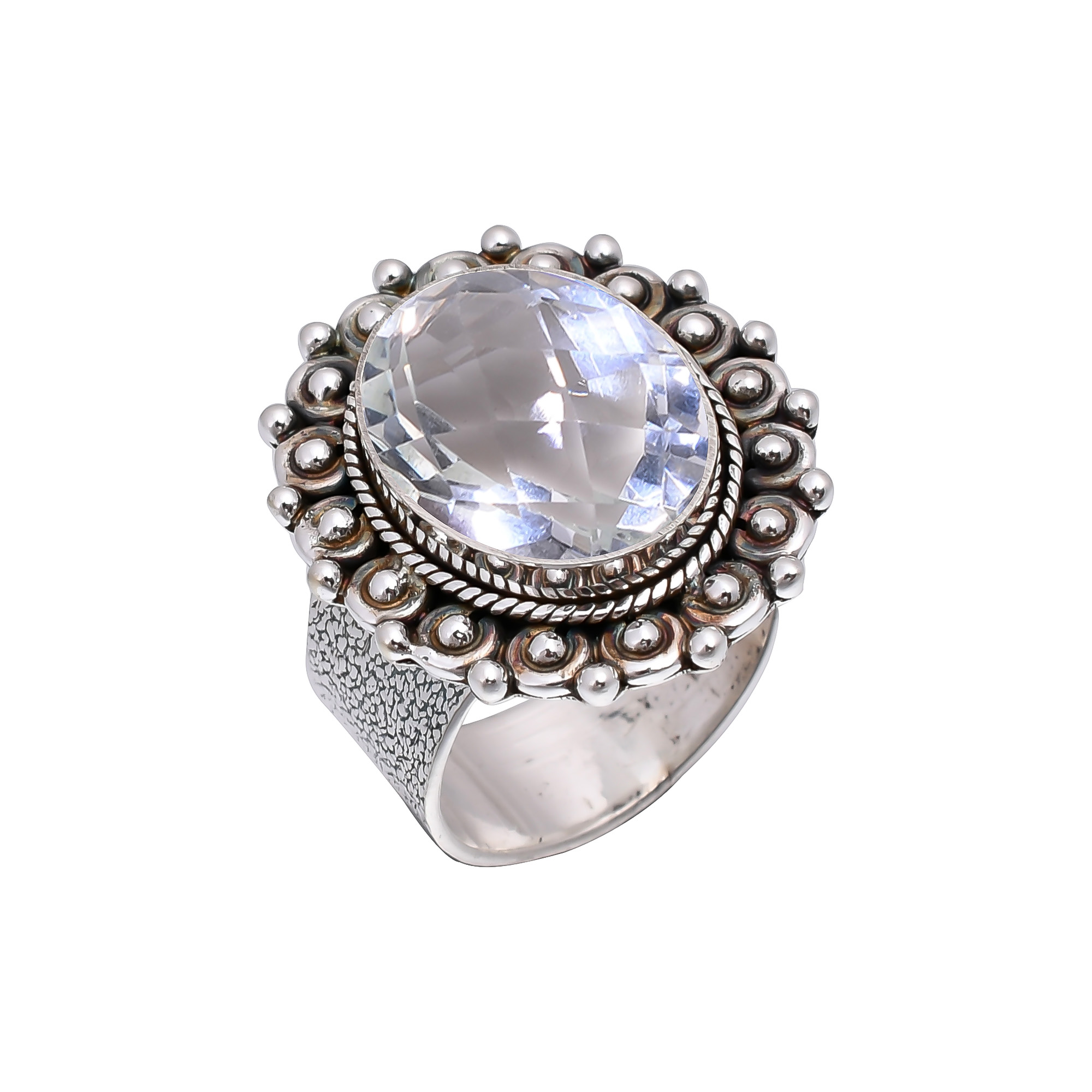 White Topaz - Simulated 925 Sterling Silver Ring