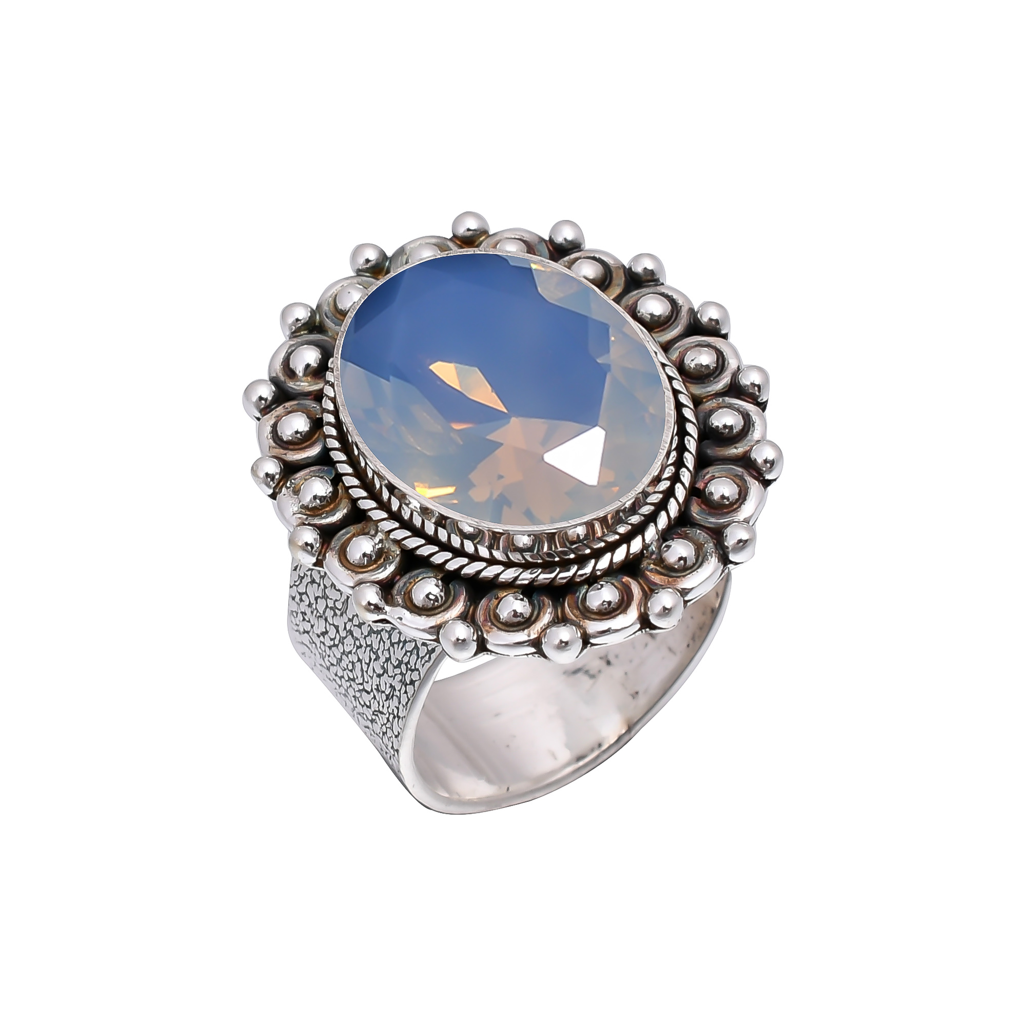 Milky Opal - Simulated 925 Sterling Silver Ring