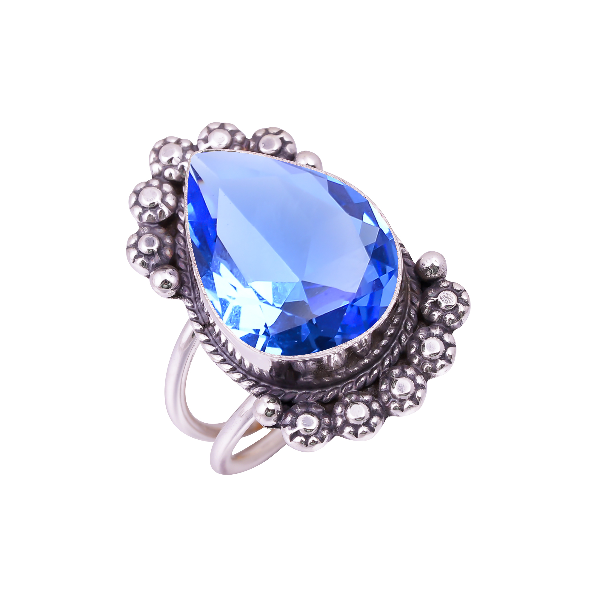 Tanzanite - Simulated Gemstone 925 Sterling Silver Ring