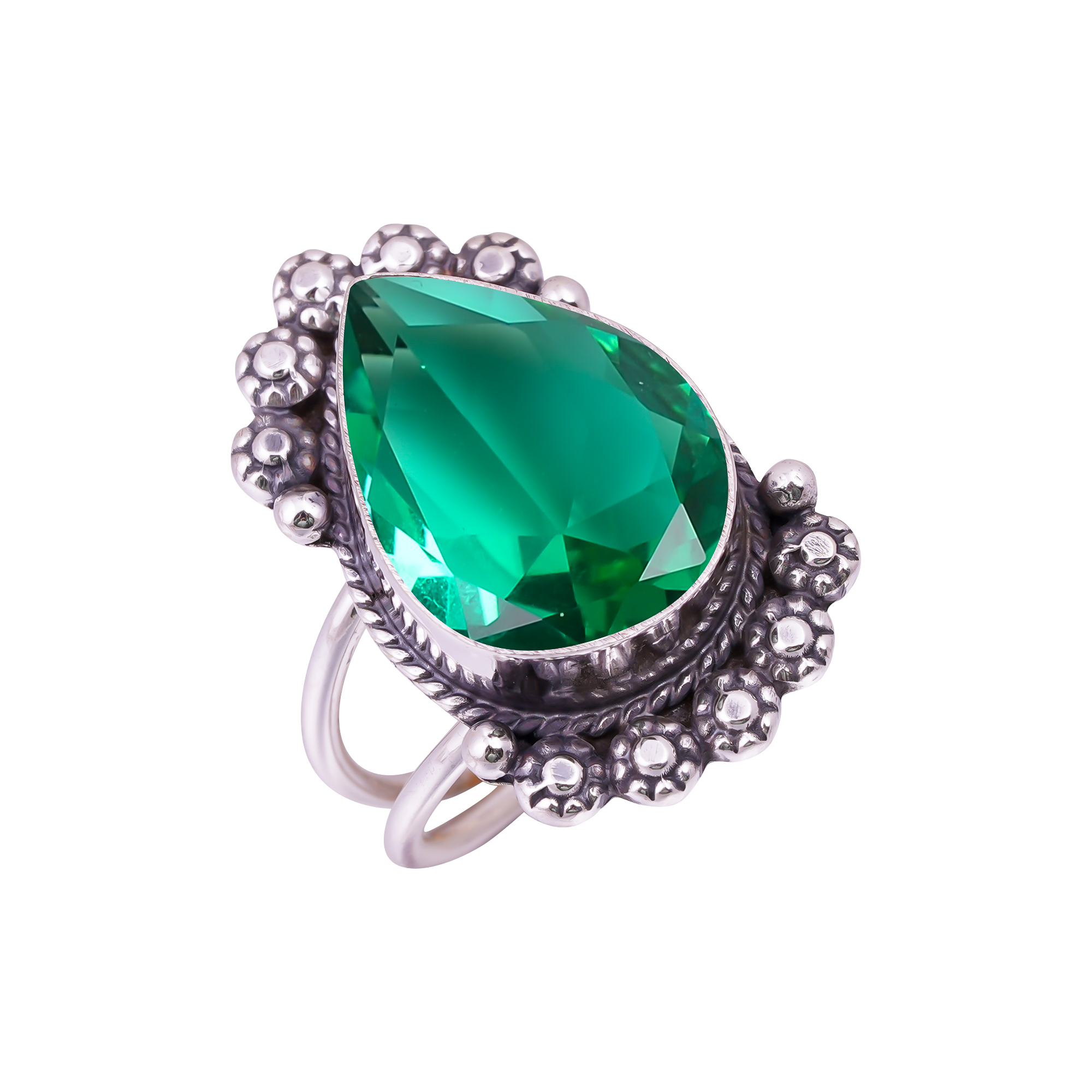 Apatite - Simulated Gemstone 925 Sterling Silver Ring