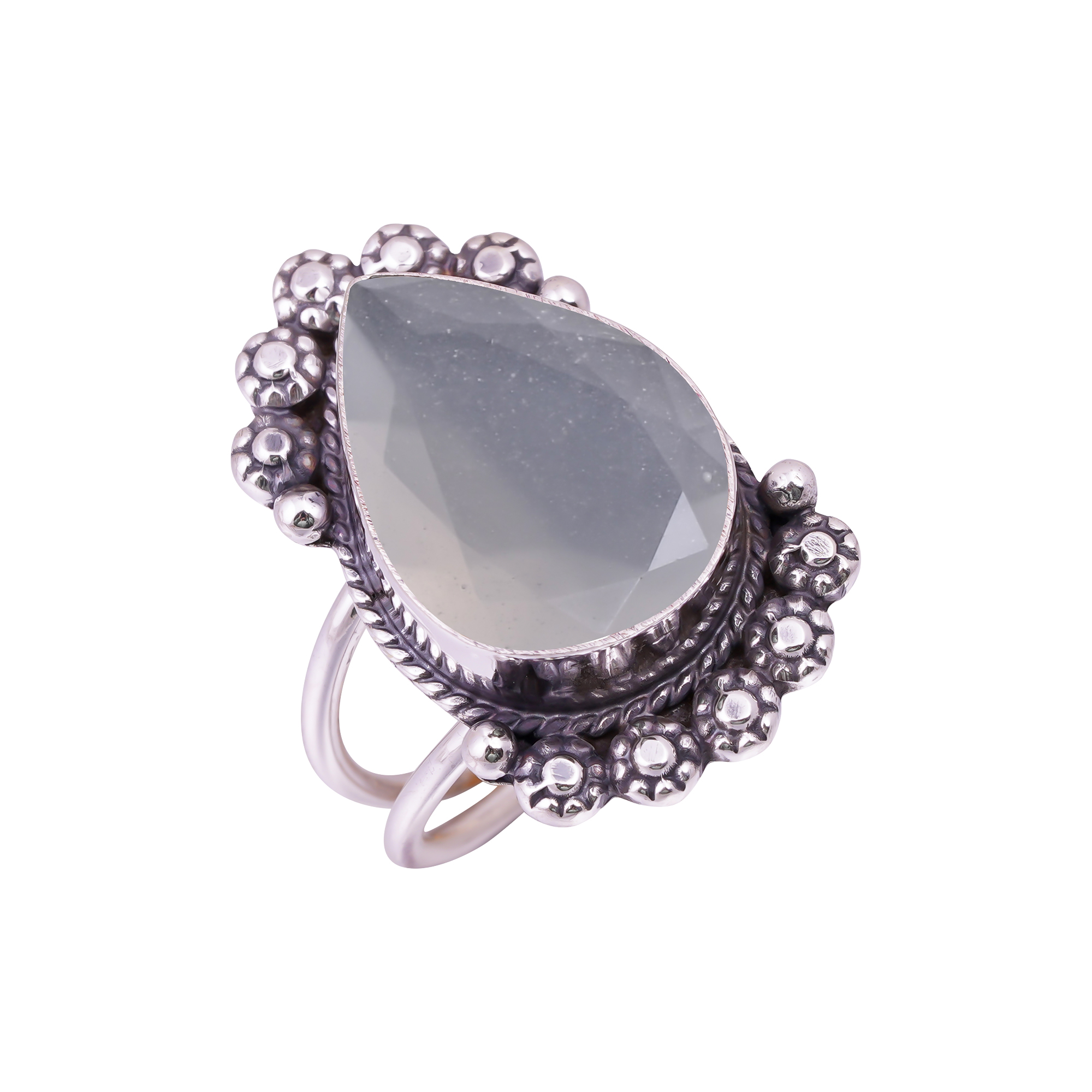 Divine Light Selenite - Simulated Gemstone 925 Sterling Silver Ring