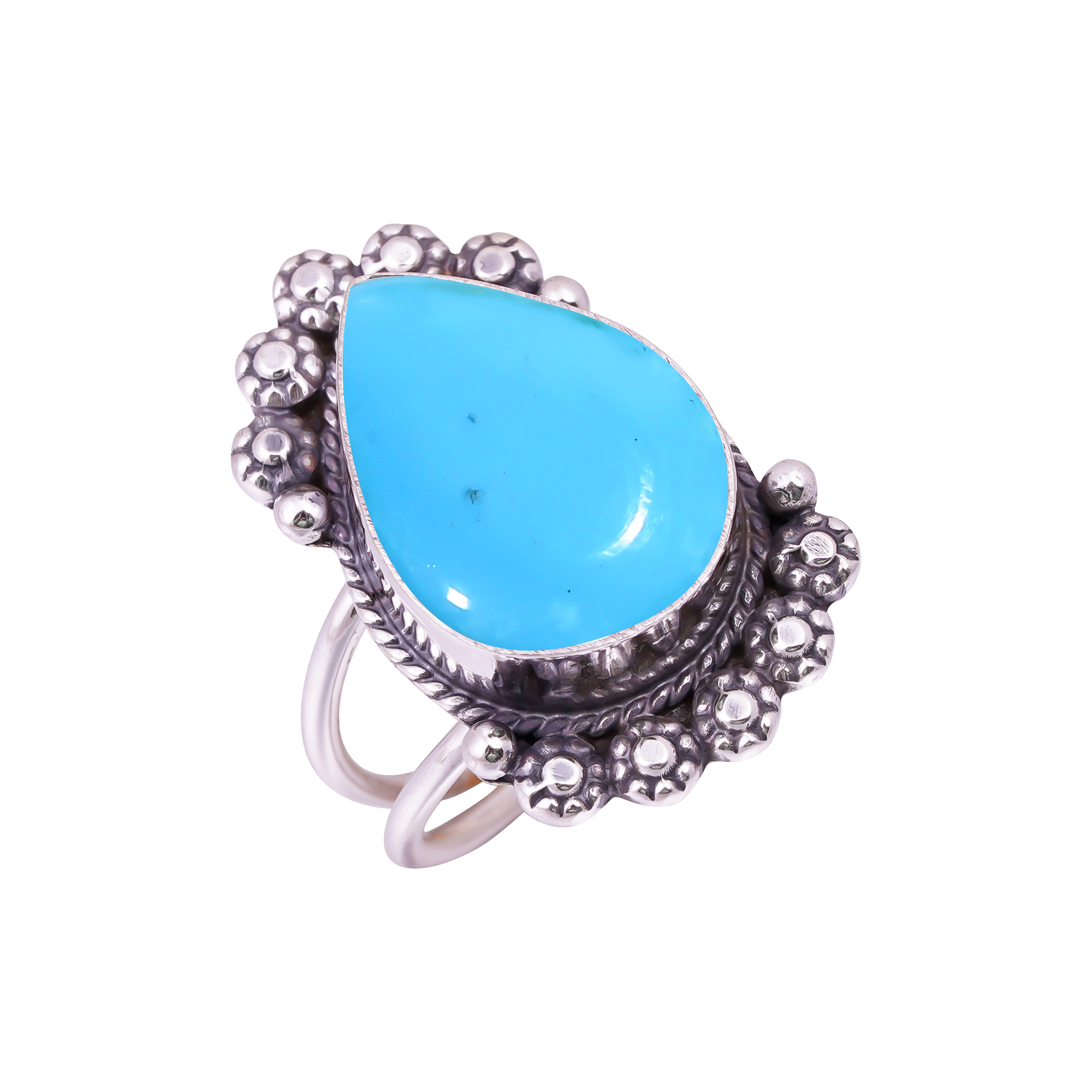 Magnesite Turquoise Gemstone 925 Sterling Silver Ring