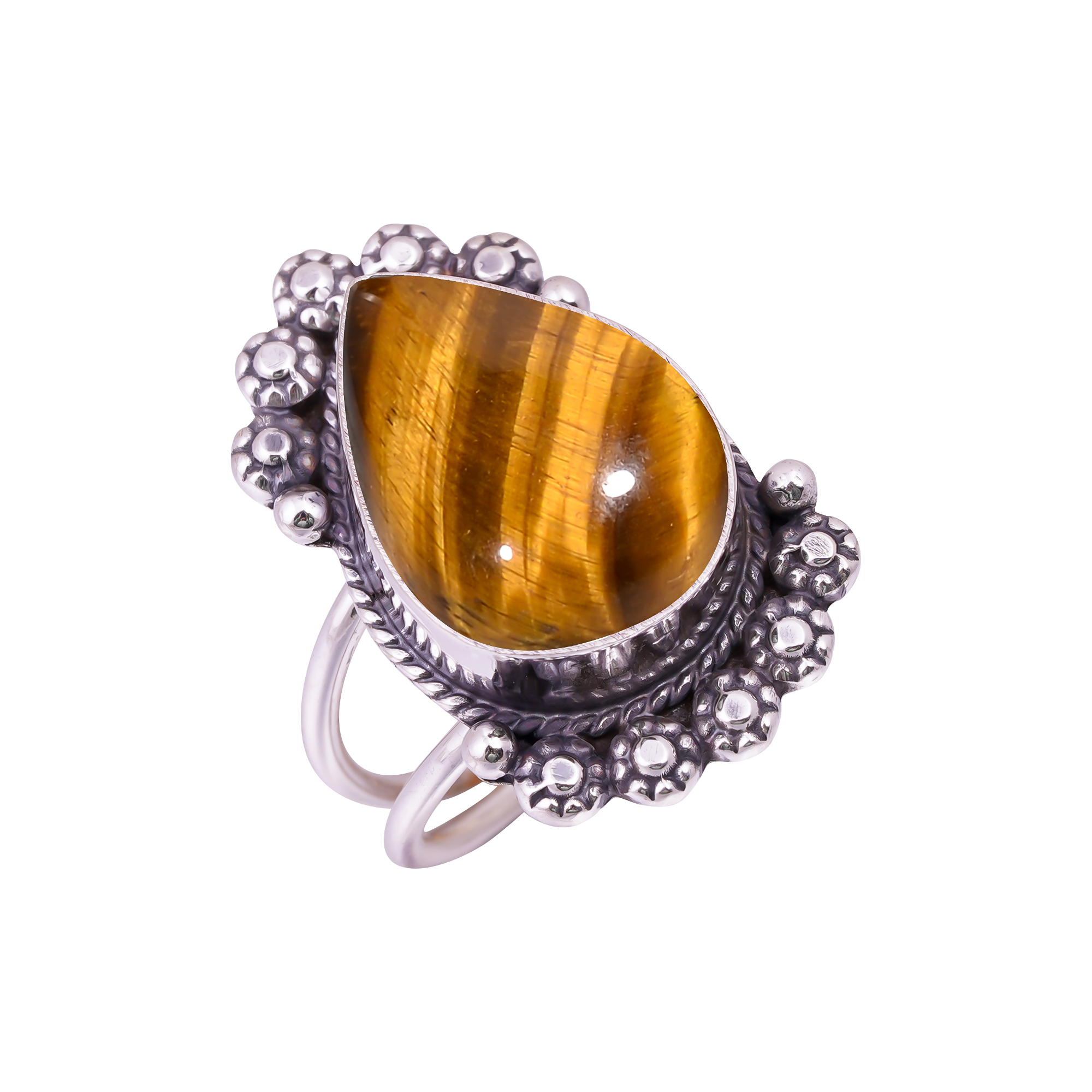 Yellow Tiger Eye - South Africa Gemstone 925 Sterling Silver Ring