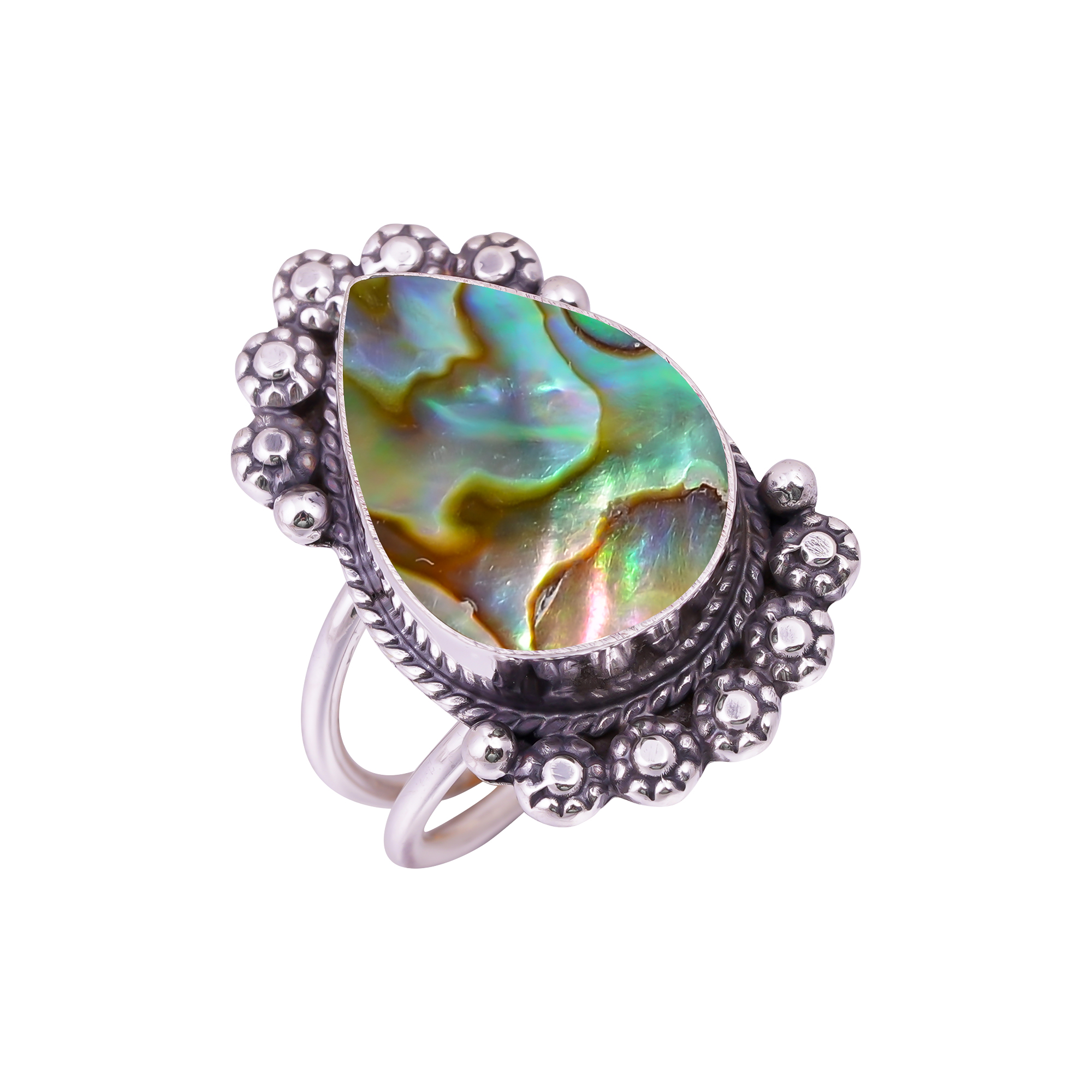 Mermaid Dream Abalone Shell - Australia Gemstone 925 Sterling Silver Ring