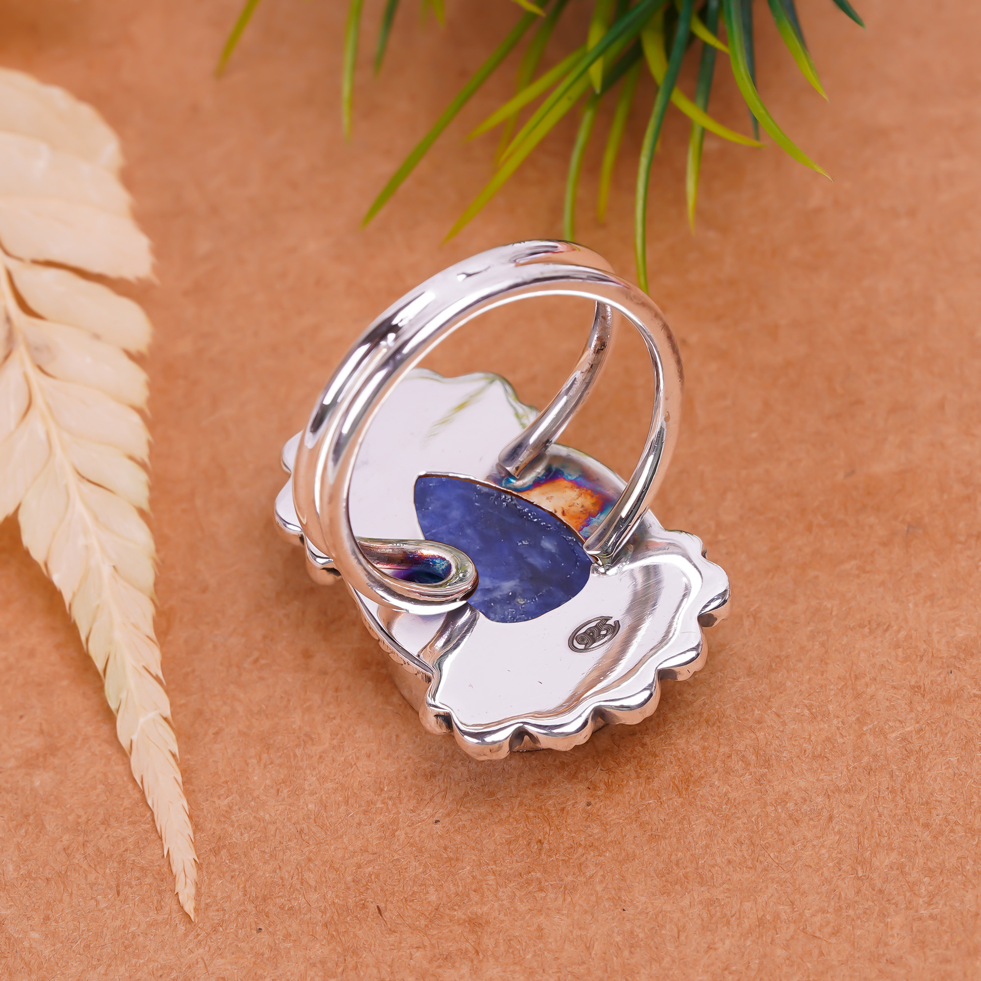 Sodalite - Minas Gerais Gemstone 925 Sterling Silver Ring