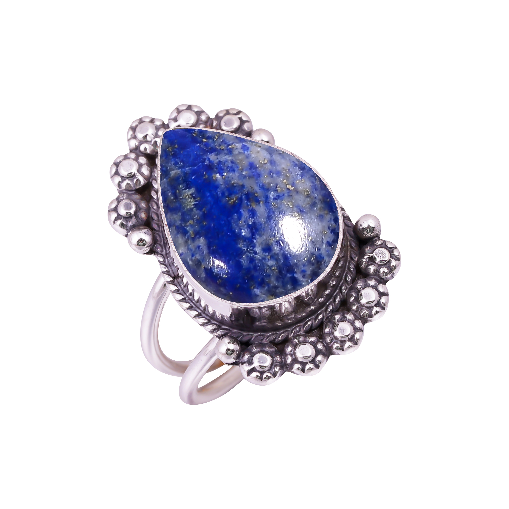 Natural Lapis Lazuli - Afghanistan Gemstone 925 Sterling Silver Ring
