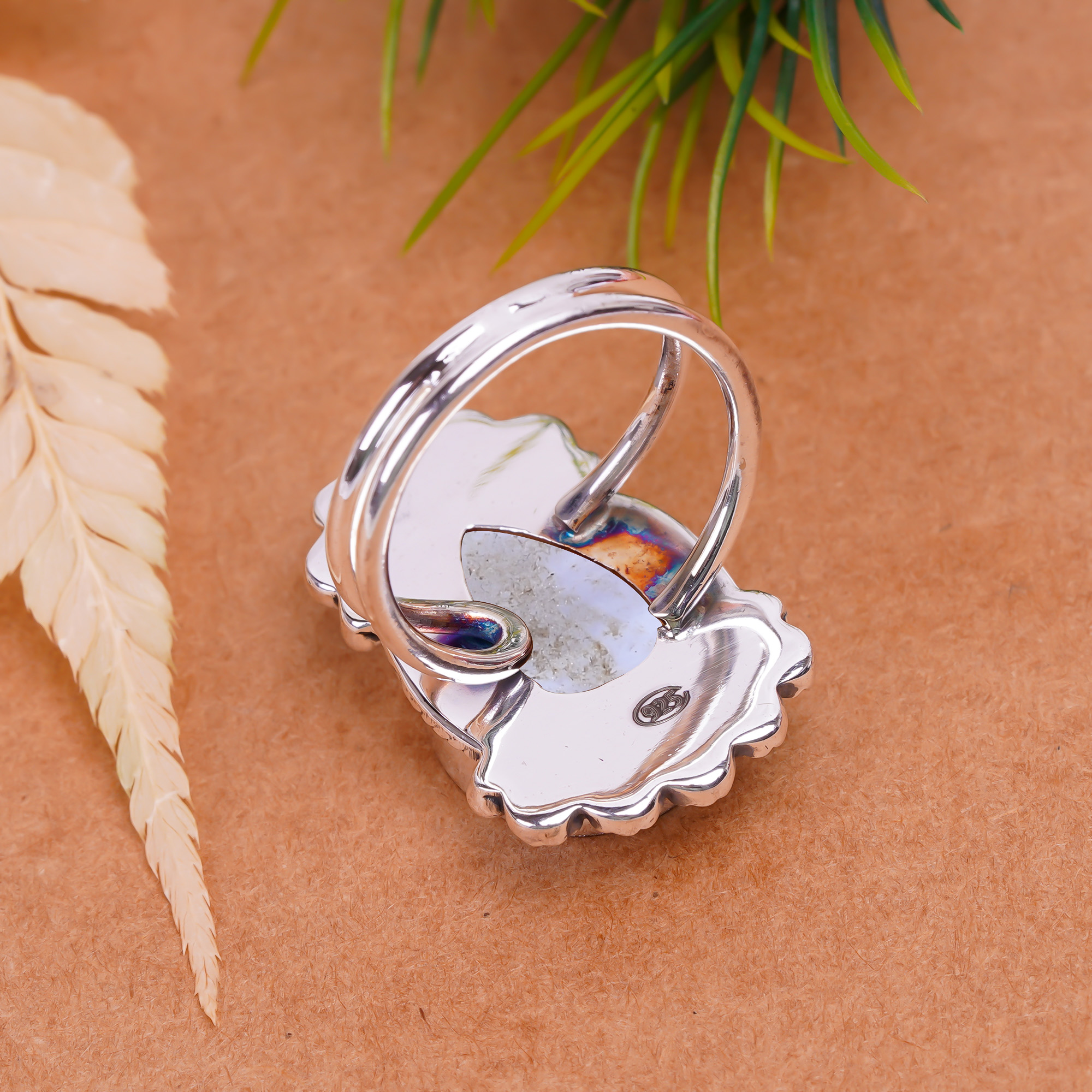 Blue Lace Agate - Namibia Gemstone 925 Sterling Silver Ring