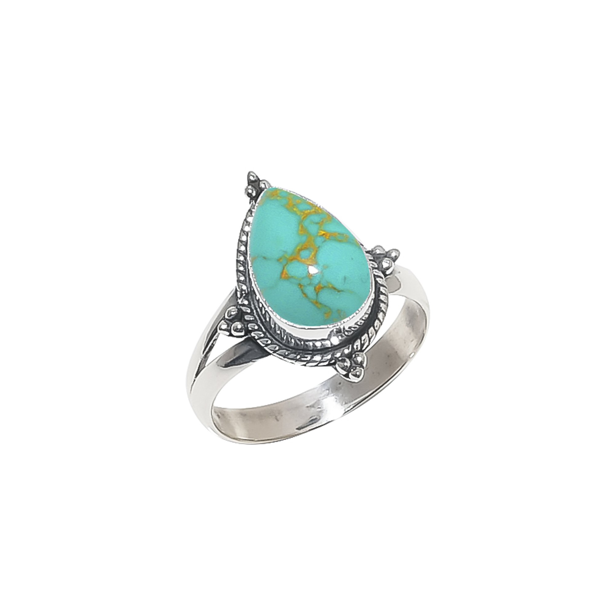 Copper Turquoise - Simulated 925 Sterling Silver Ring