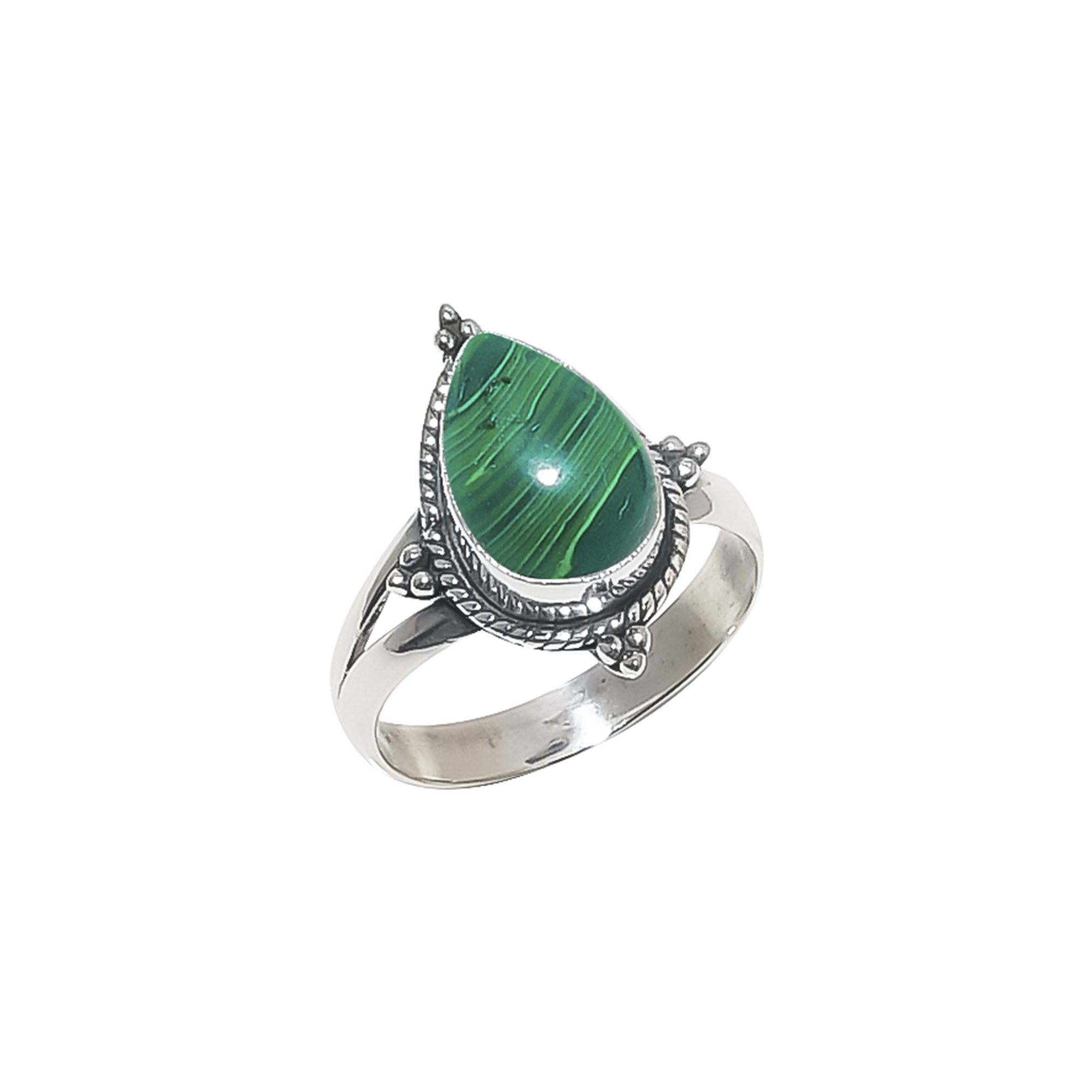 Malachite - Simulated 925 Sterling Silver Ring