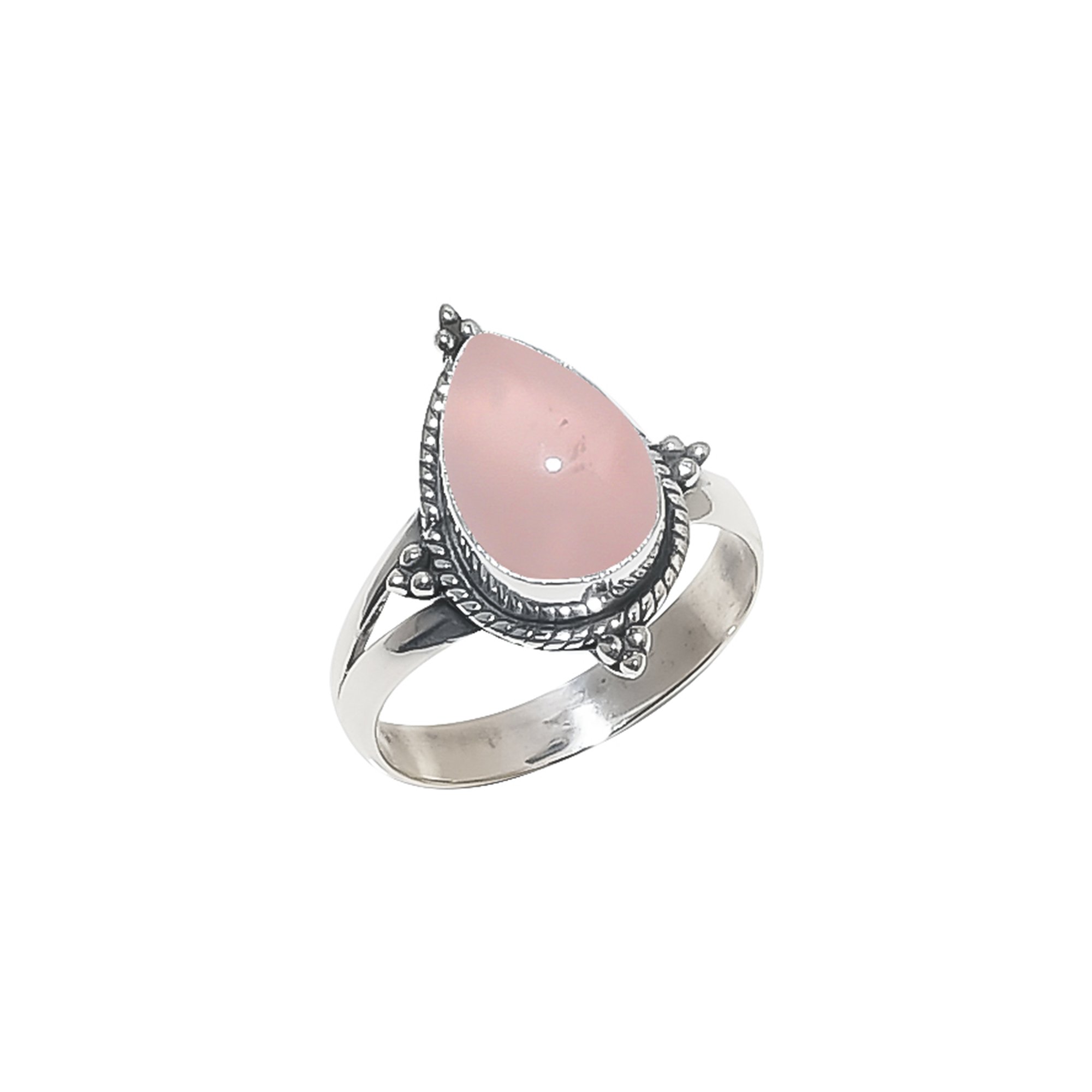 Pink Rose Quartz - Brazil 925 Sterling Silver Ring