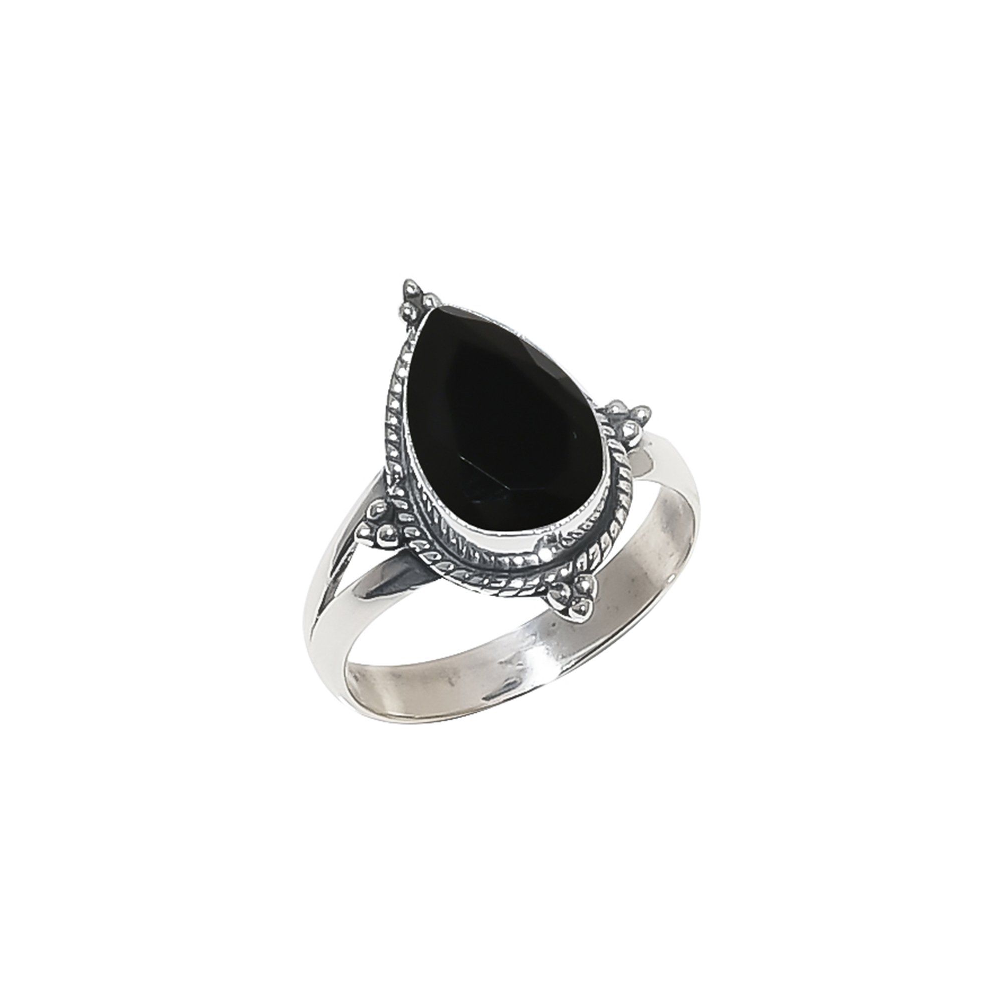 Black Onyx - Simulated 925 Sterling Silver Ring