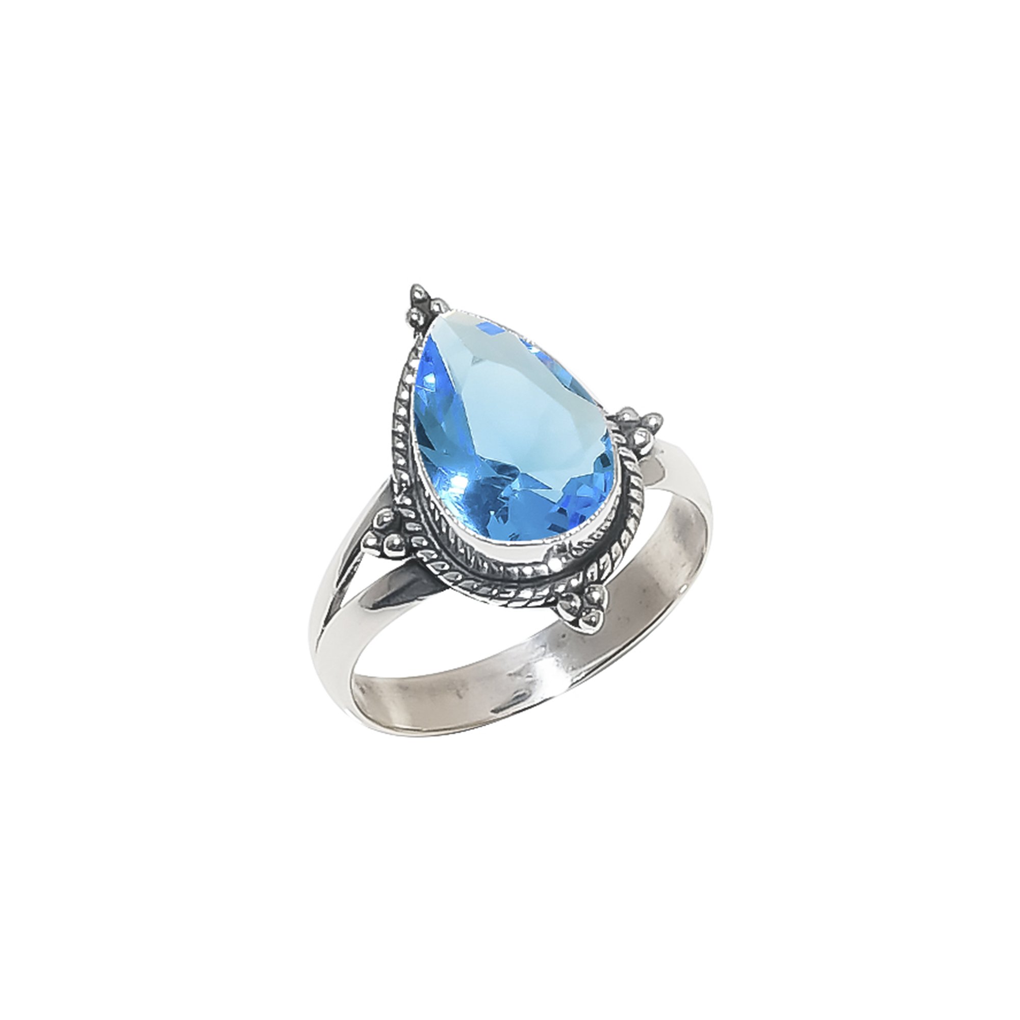 Blue Topaz - Simulated 925 Sterling Silver Ring