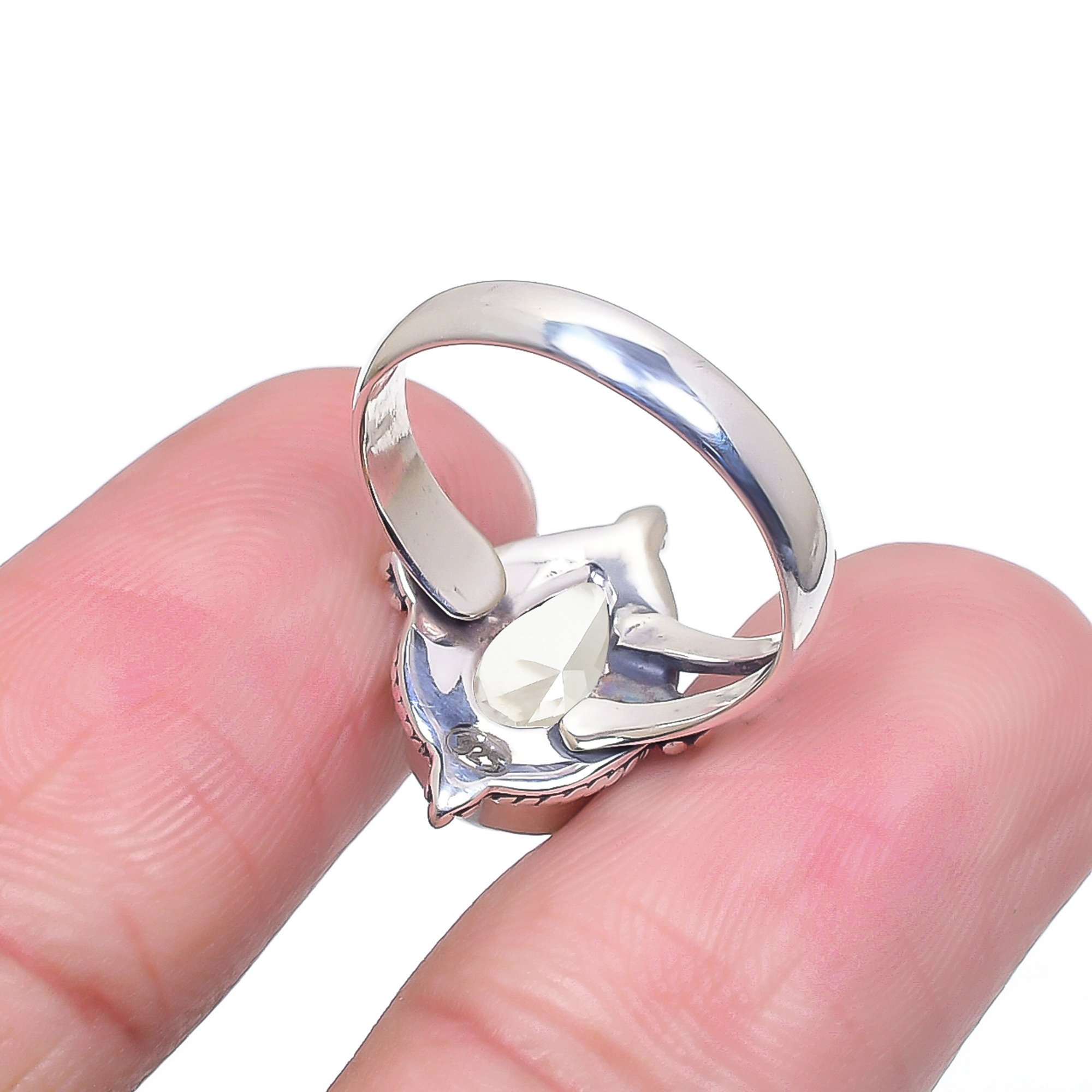 White Topaz - Simulated 925 Sterling Silver Ring