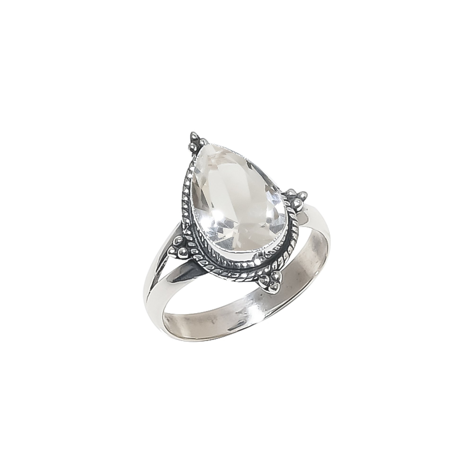 White Topaz - Simulated 925 Sterling Silver Ring
