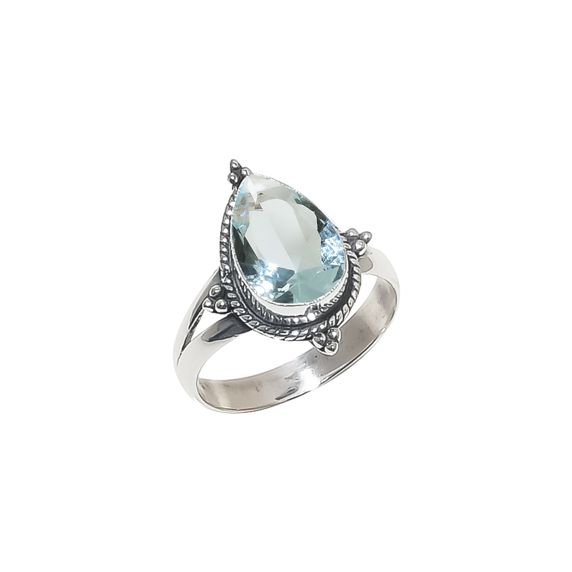 Aquamarine - Simulated 925 Sterling Silver Ring