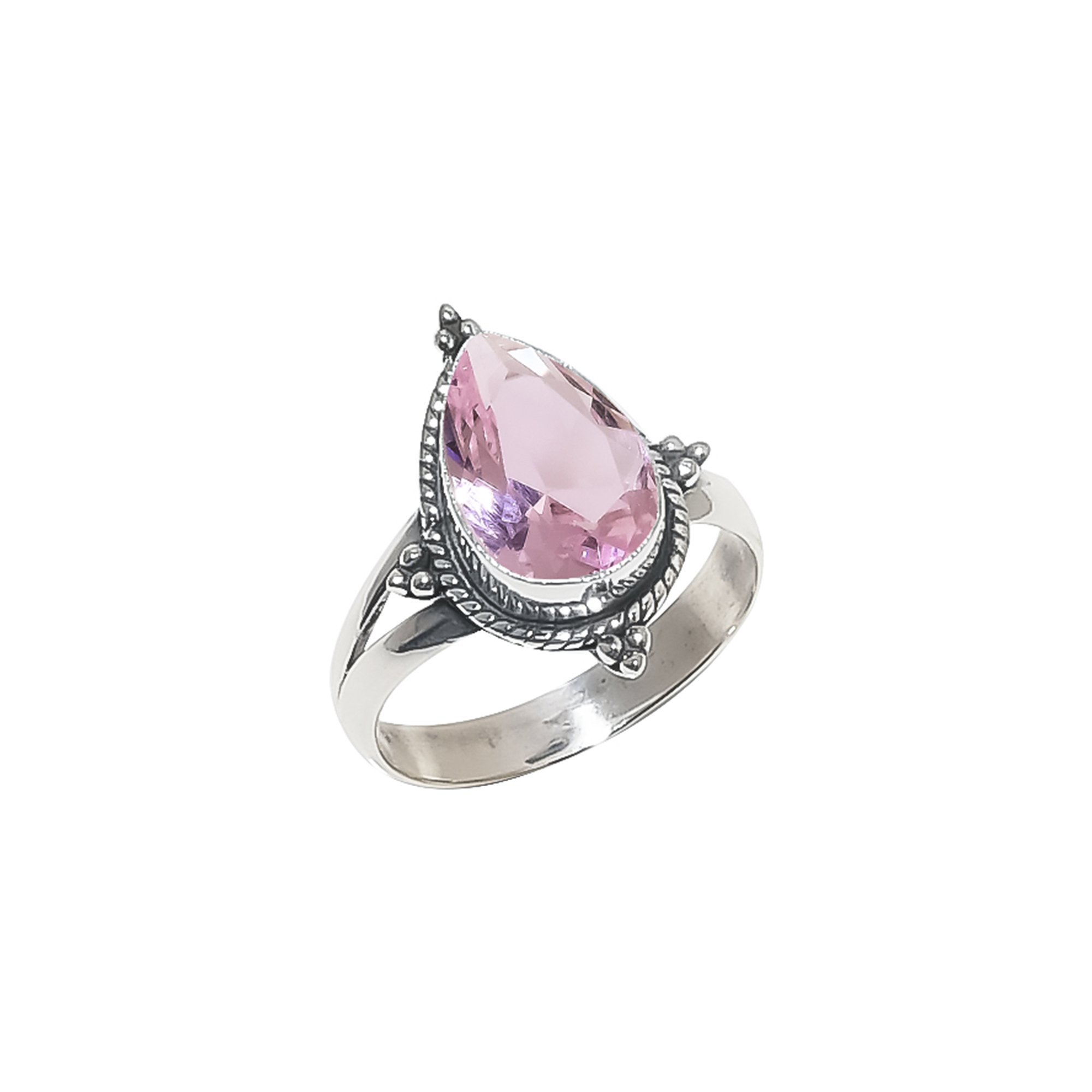 Pink Kunzite - Simulated 925 Sterling Silver Ring