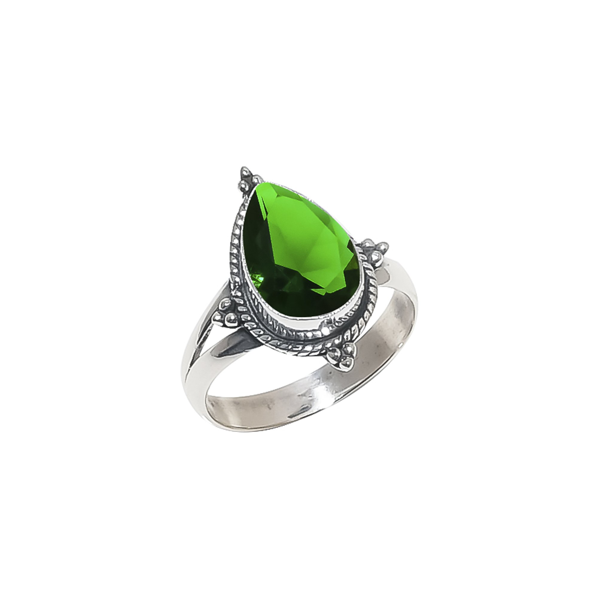 Chrome Diopside - Simulated 925 Sterling Silver Ring