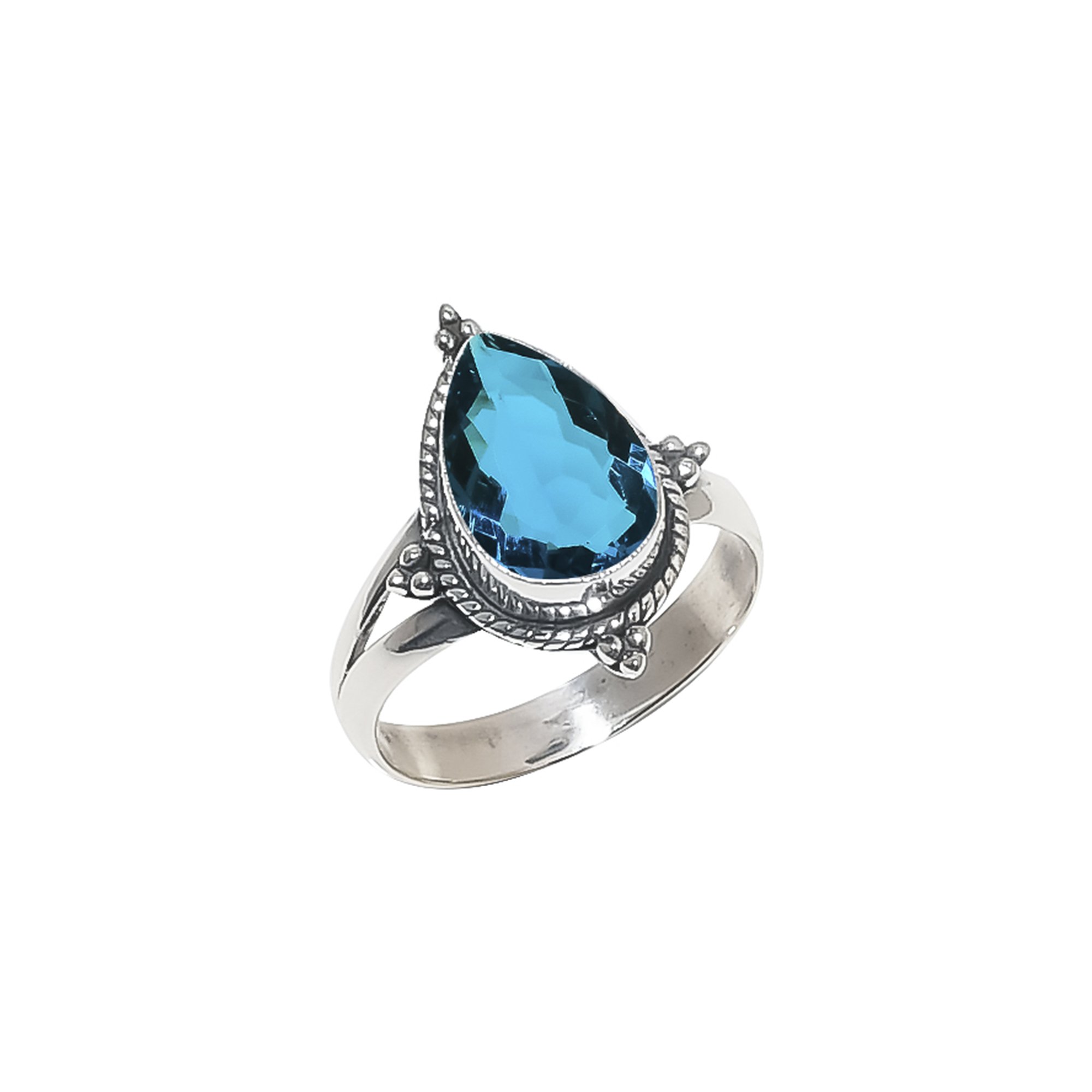 Paraiba Tourmaline - Simulated 925 Sterling Silver Ring