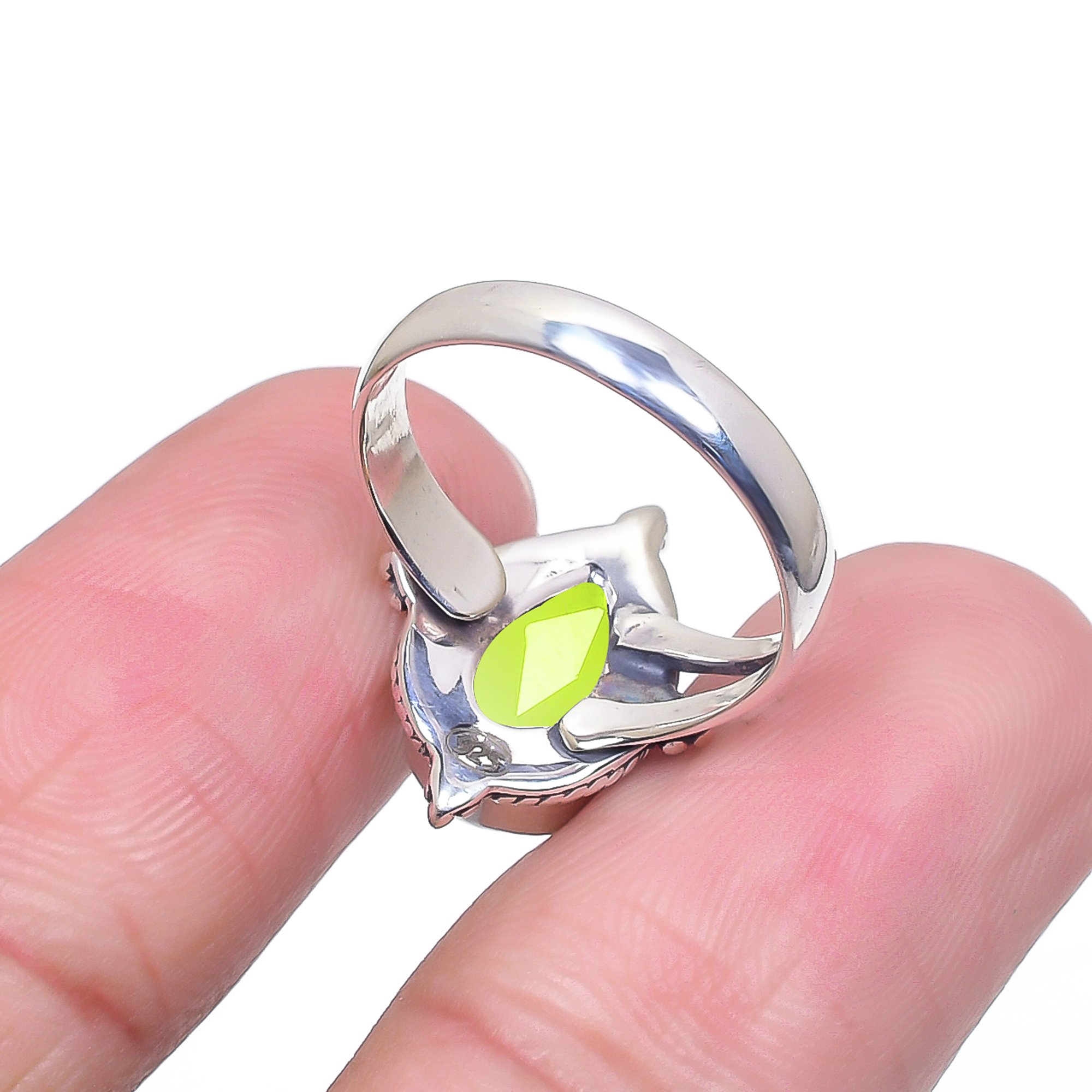 Peridot - Simulated 925 Sterling Silver Ring
