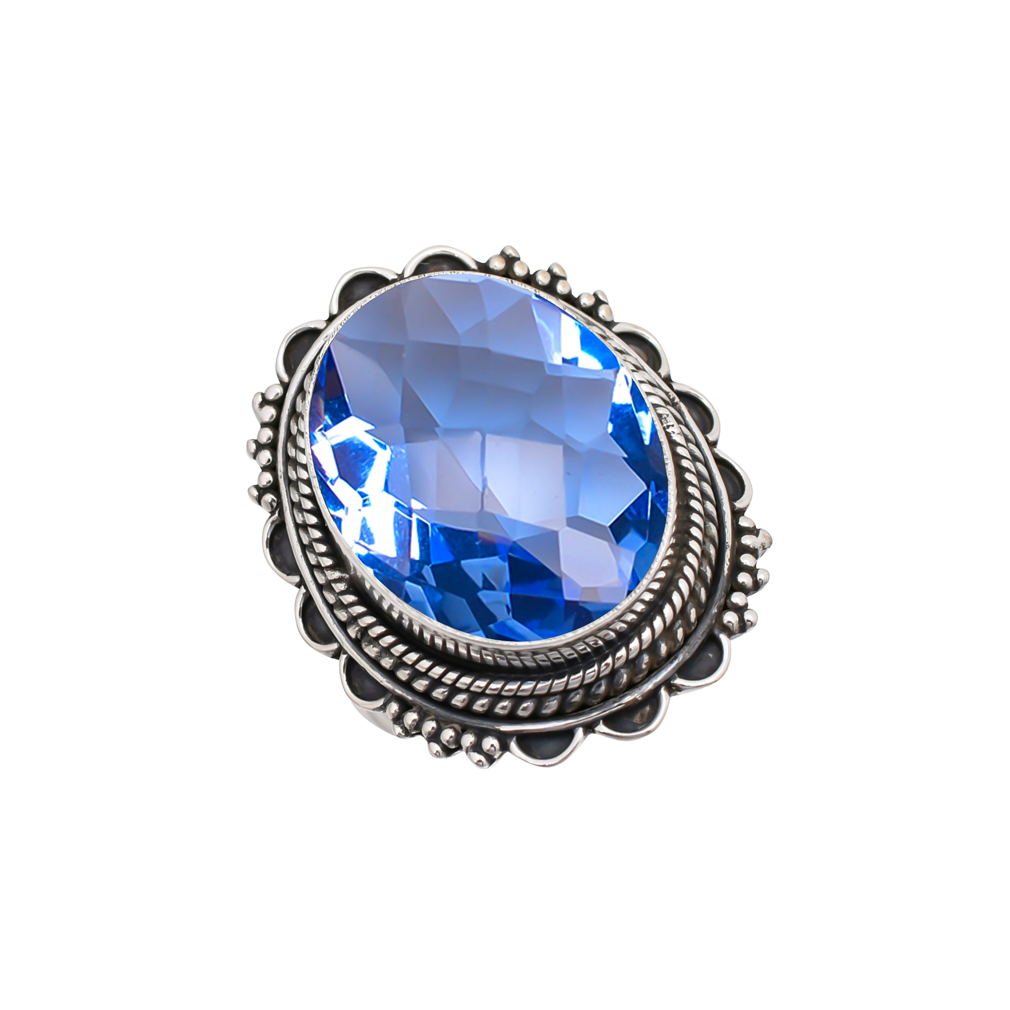 Tanzanite - Simulated Gemstone 925 Sterling Silver Ring